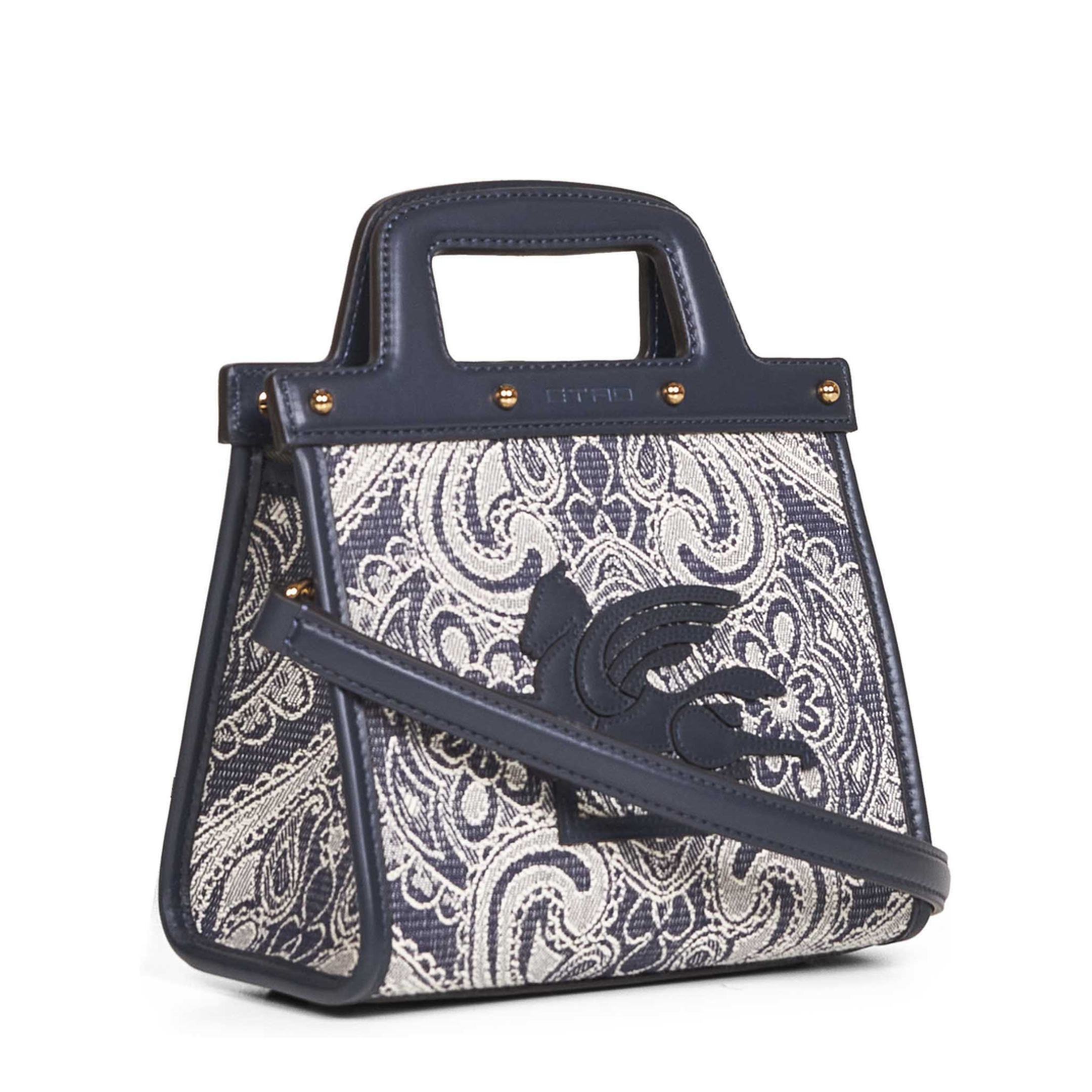 Dark Blue Denim Lovtter Small Shopping Bag - Image 2