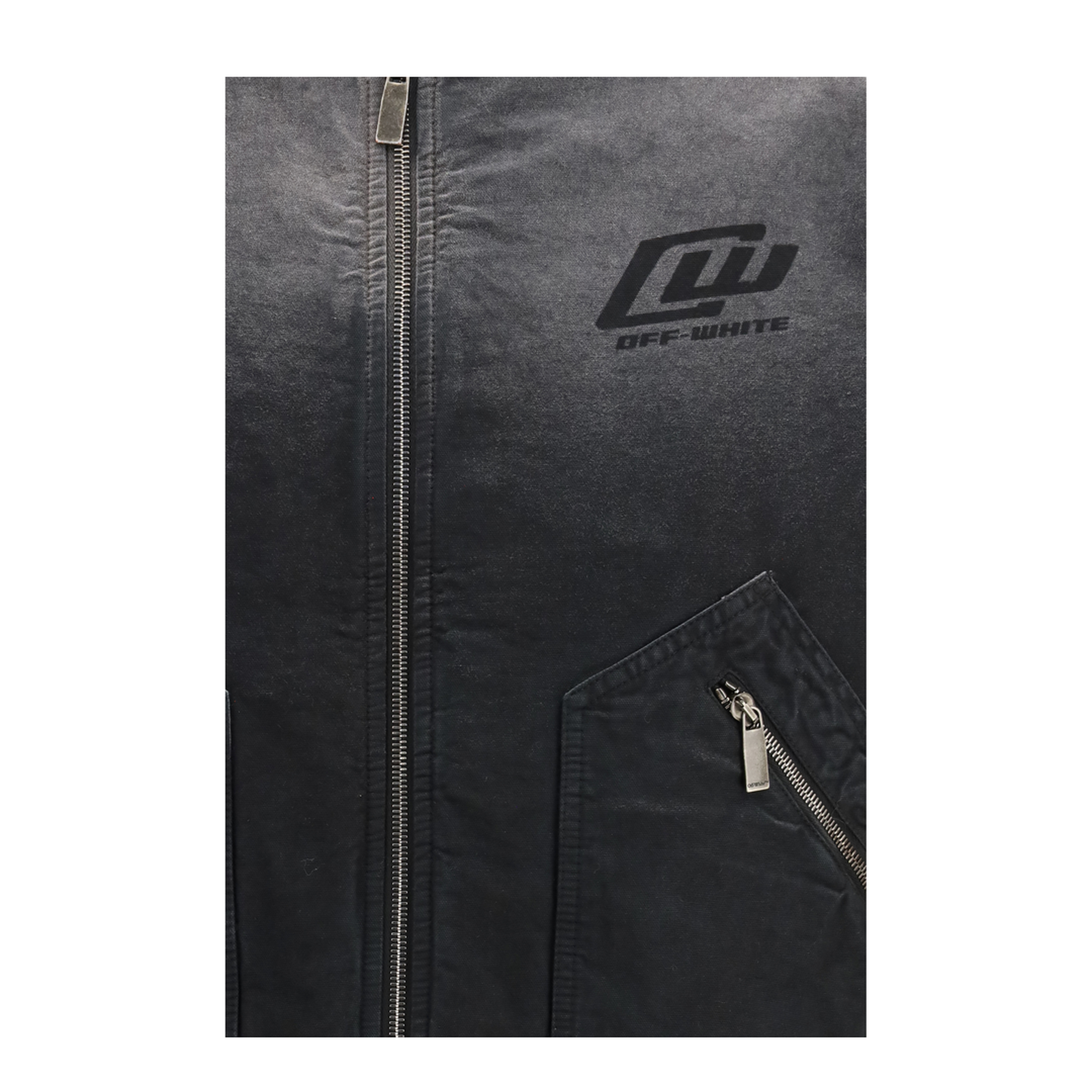 Washed Denim Bomber Jacket - Image 3
