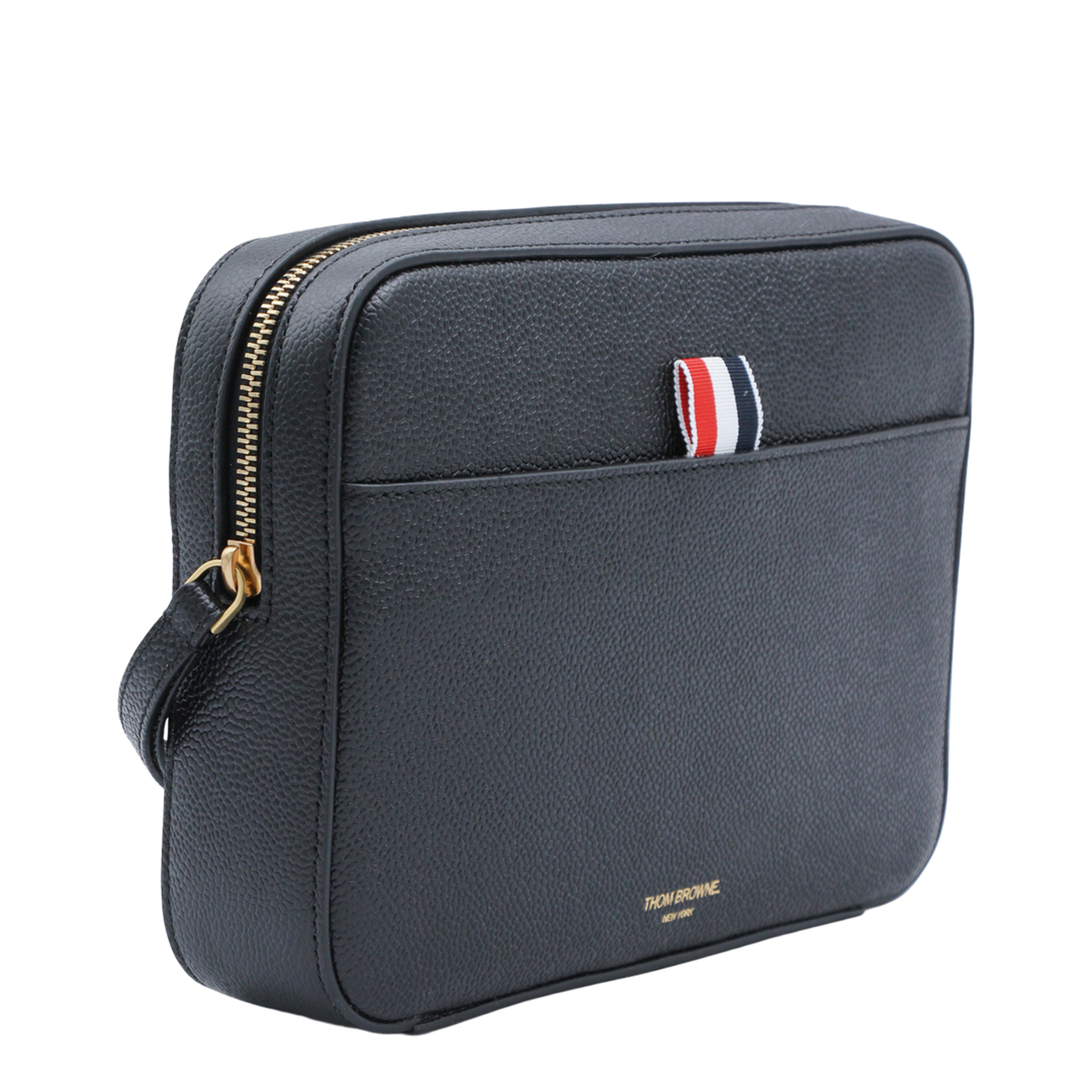 Leather Clutch With RWB Strap in Black - Image 4