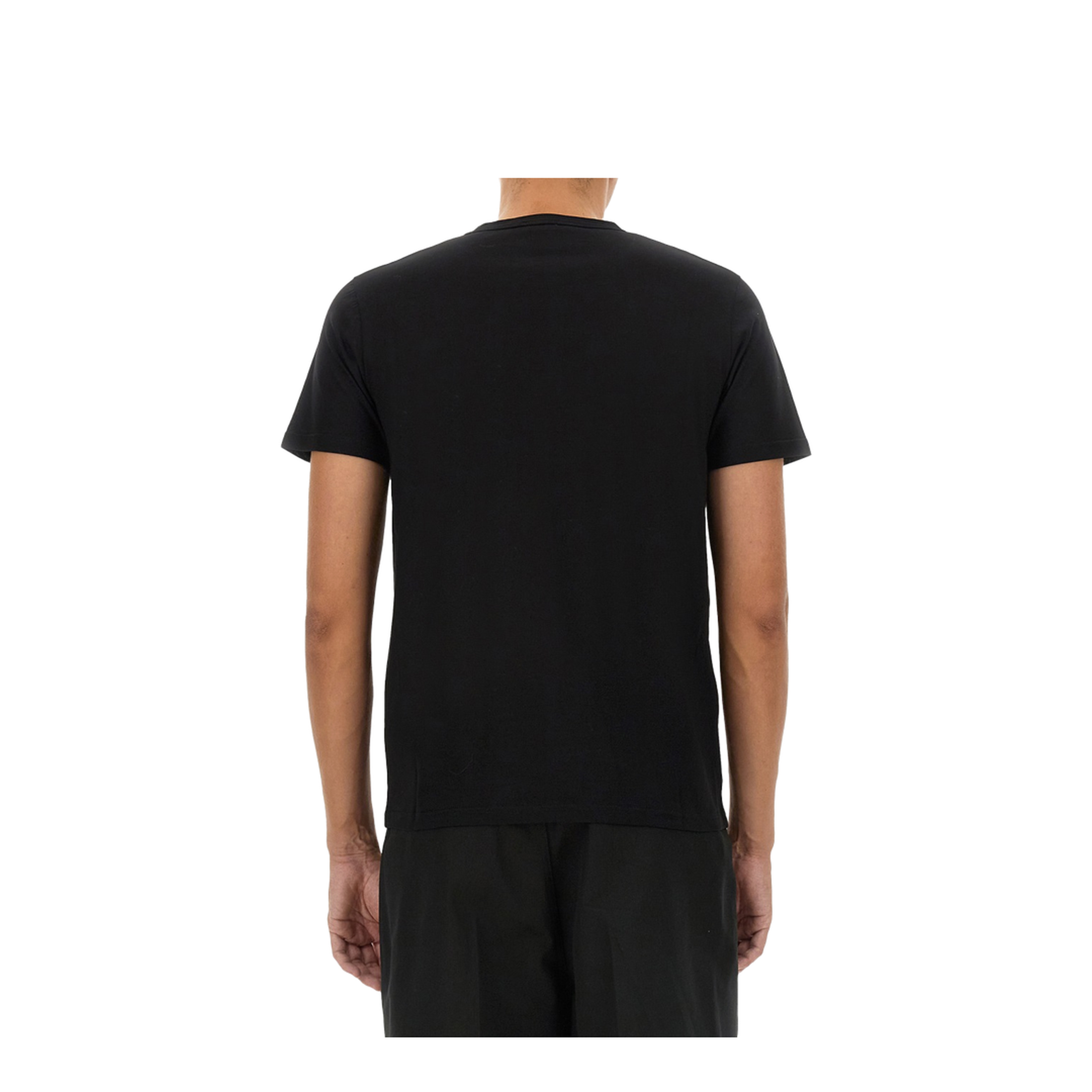 Black Cotton Jersey Crepe Crewneck T-Shirt - Image 3