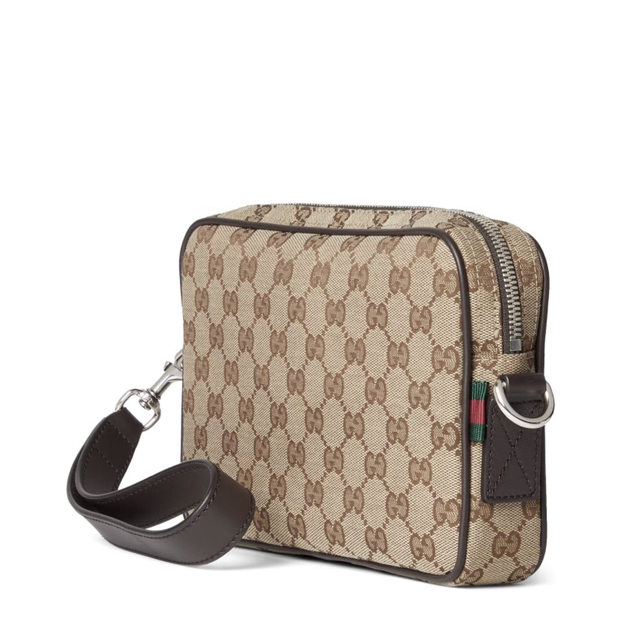 GG Canvas Small Canvas Crossbody - GG beige and dark brown - Image 4