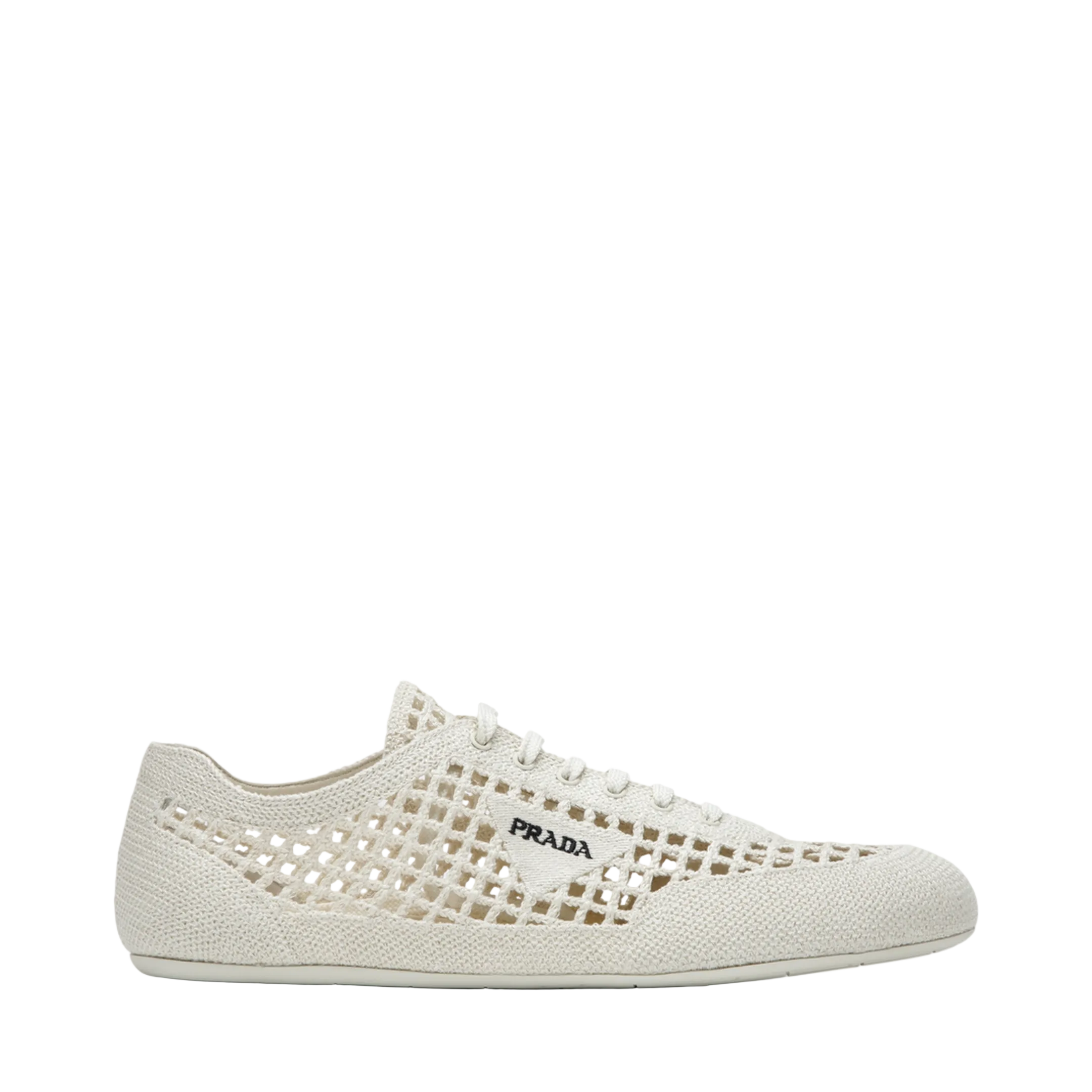 Collapse Sneakers In Ivory Crochet Knit - Image 1