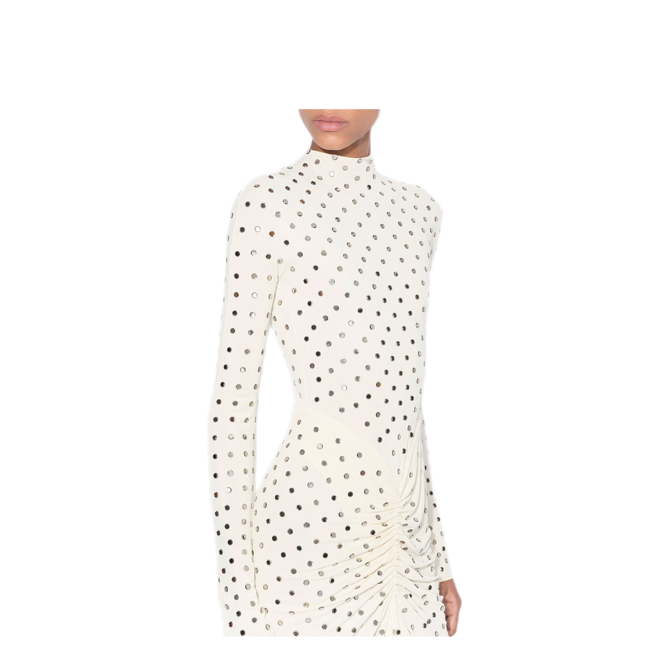 Draped Fluid Strass Jersey Dress - Image 4