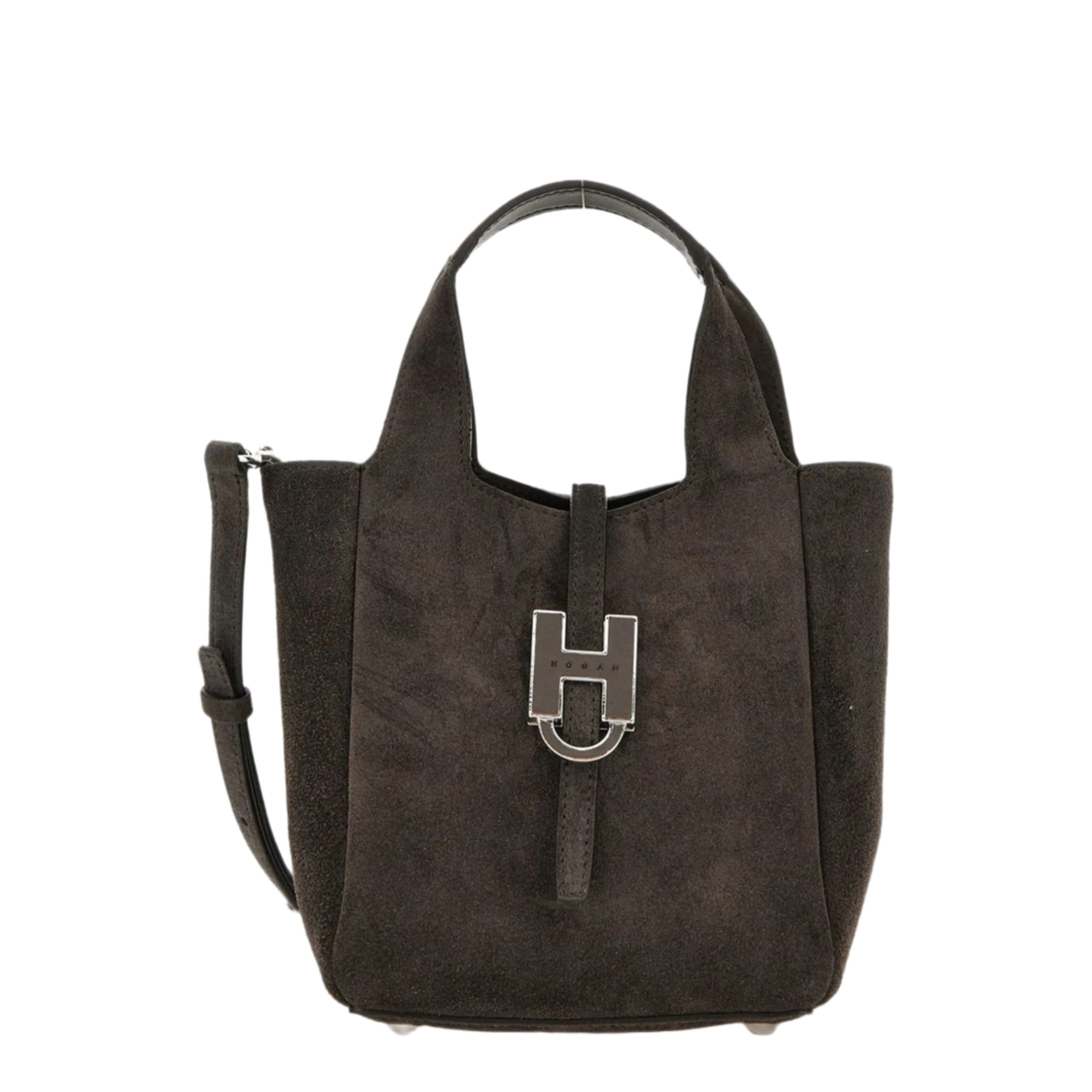 Trend Mini Suede Leather Shopping Bag - Brown - Image 1