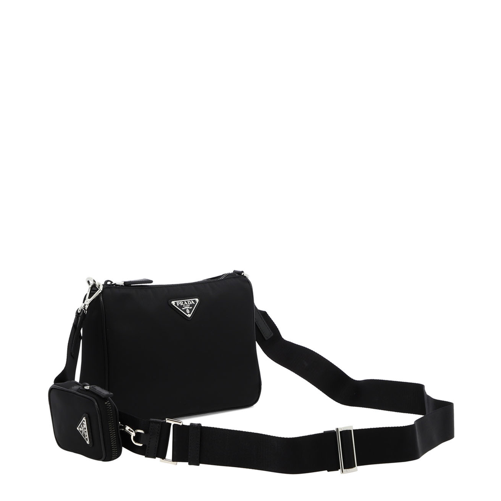 Re-Nylon and Saffiano Leather Shoulder Bag - Nero - Image 2
