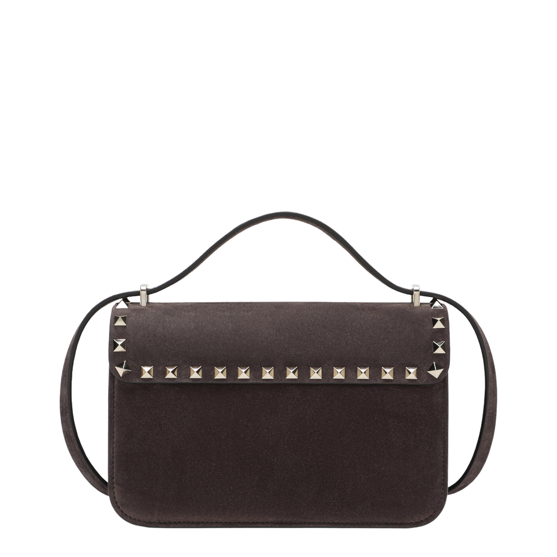 Rockstud Small Suede Crossbody - Ebony Brown - Image 2