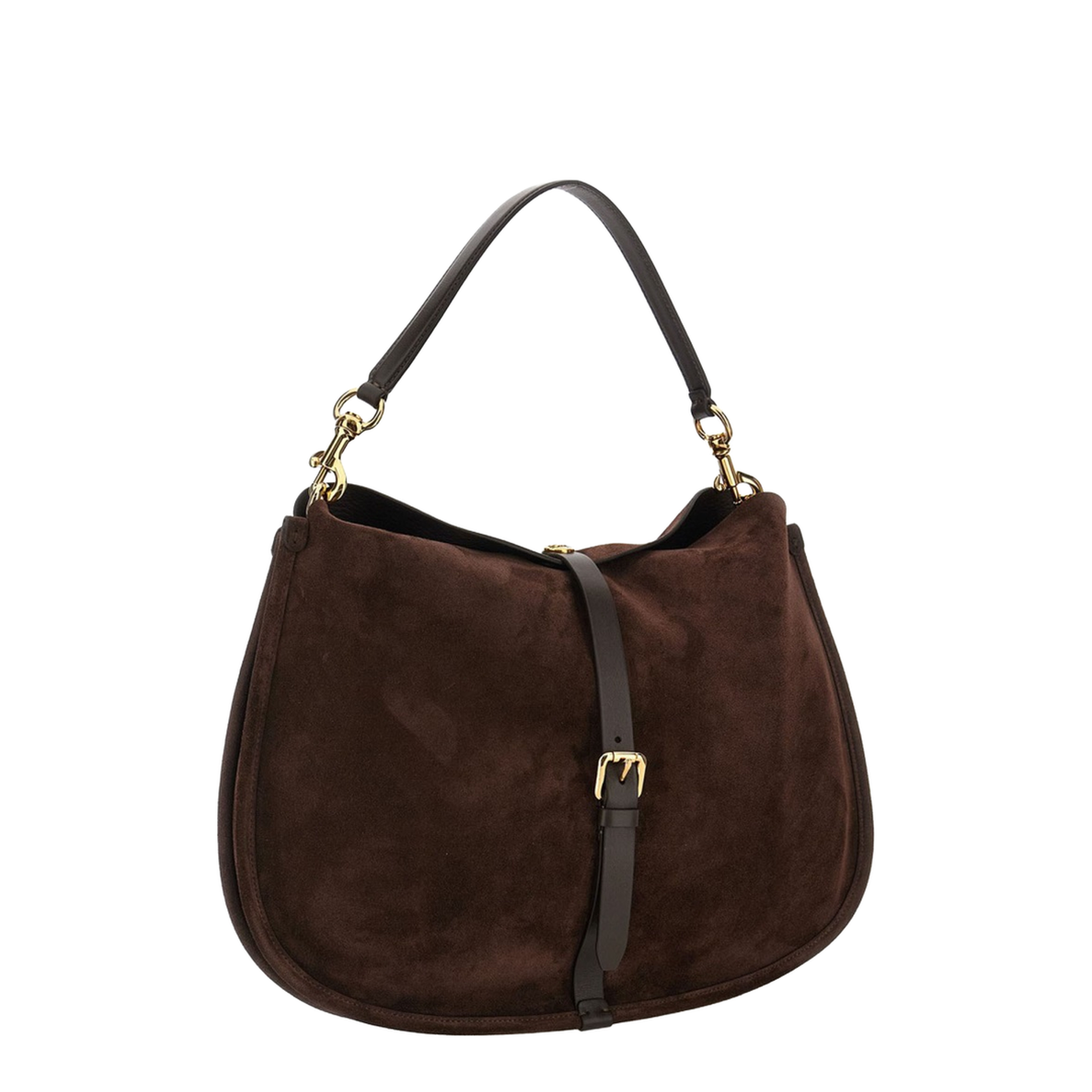 Maxi Suede Shoulder Bag - Brown - Image 2