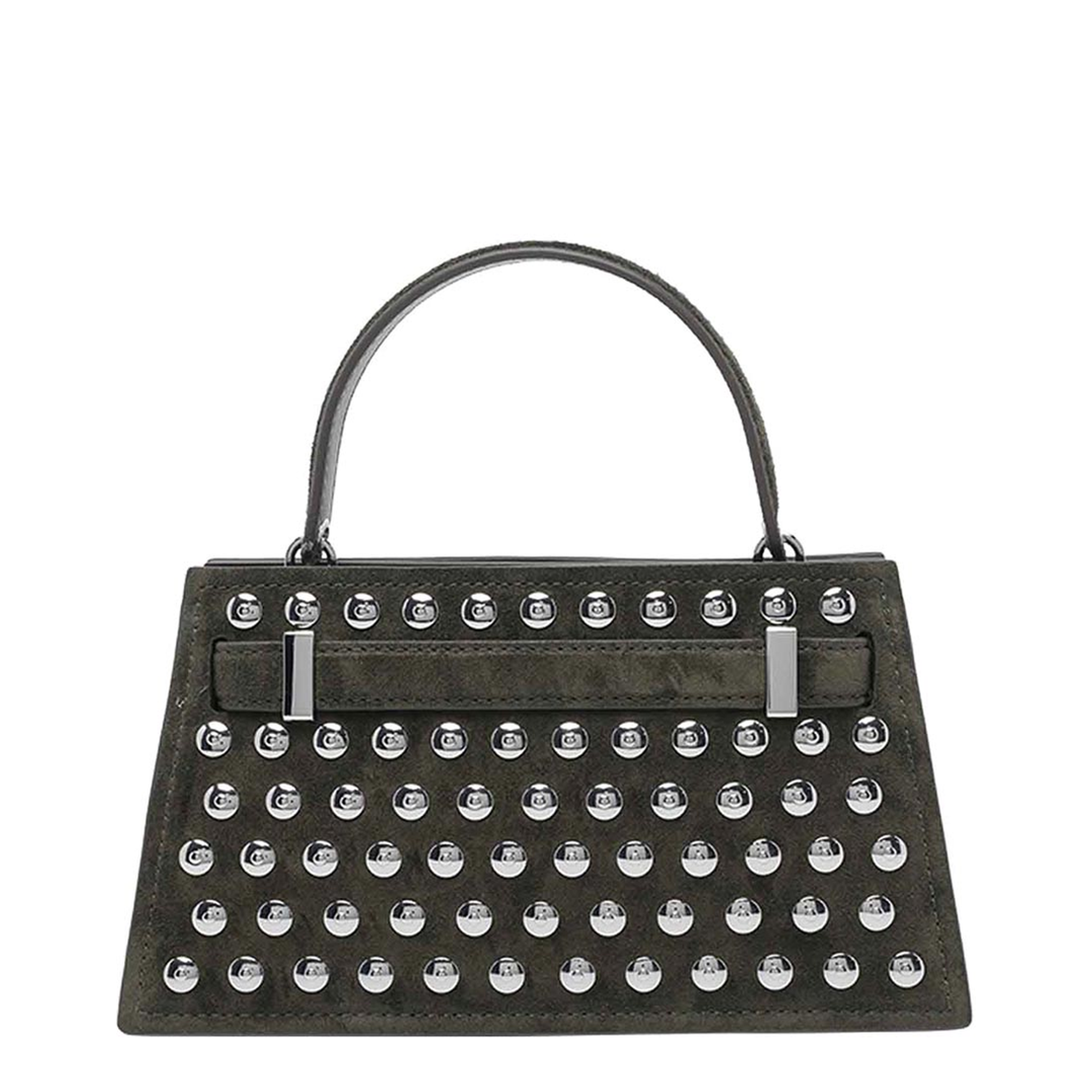 Lee Radziwill Mini Suede Tote Bag - Dark Olive Green - Image 3