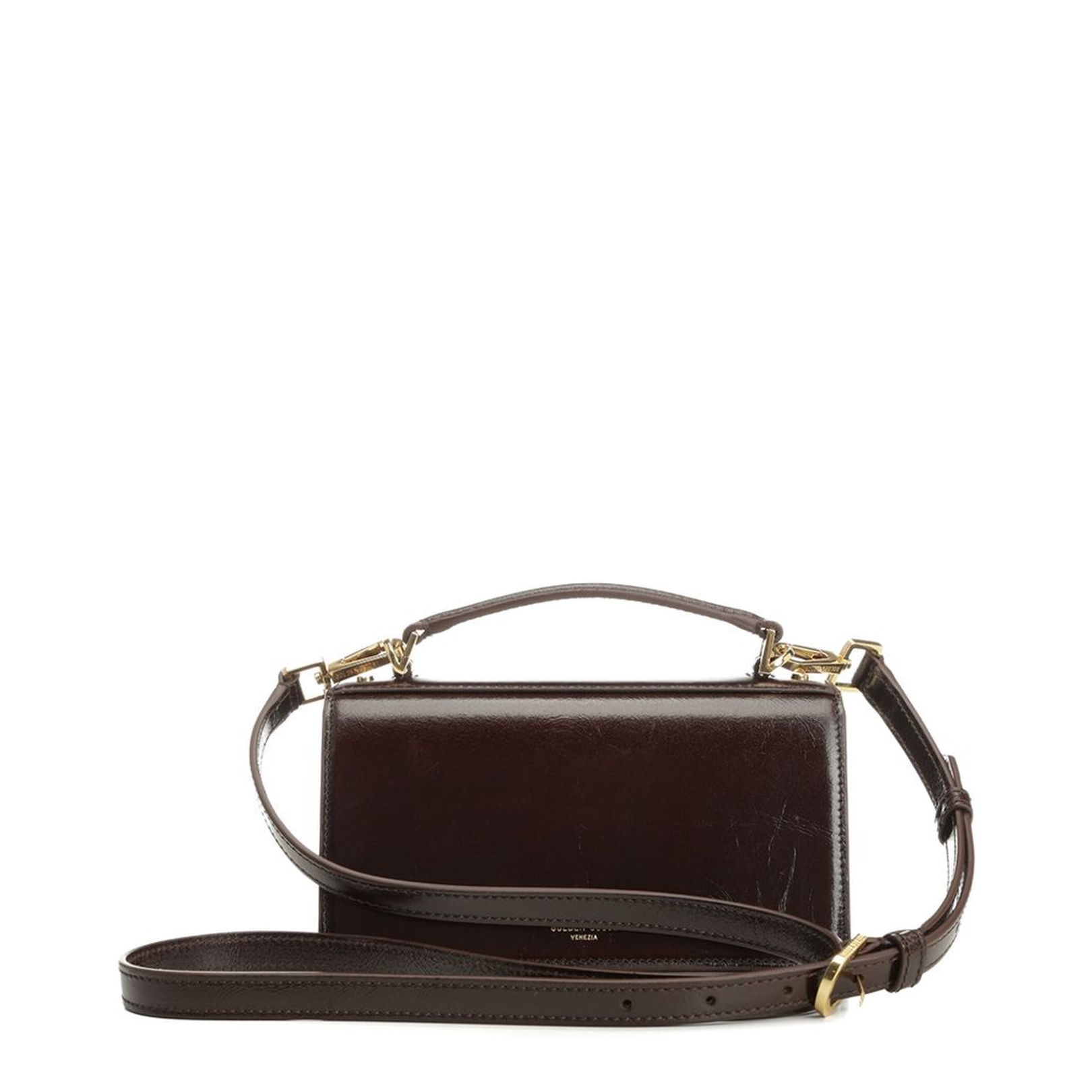 Small Calf Leather Handbag - Dark Brown - Image 1