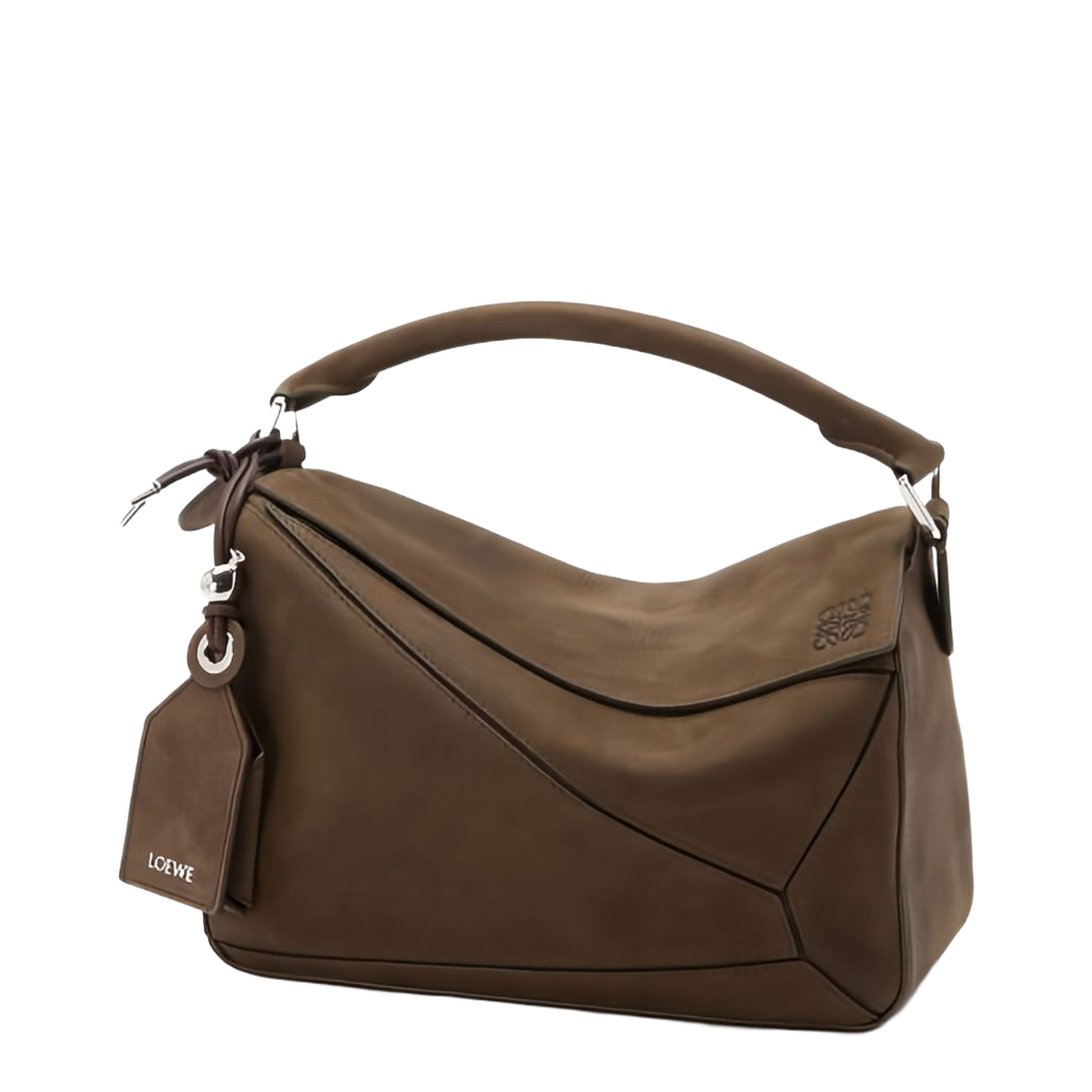 Puzzle Small Grained Nubuck Crossbody Bag - Tundra - Image 2