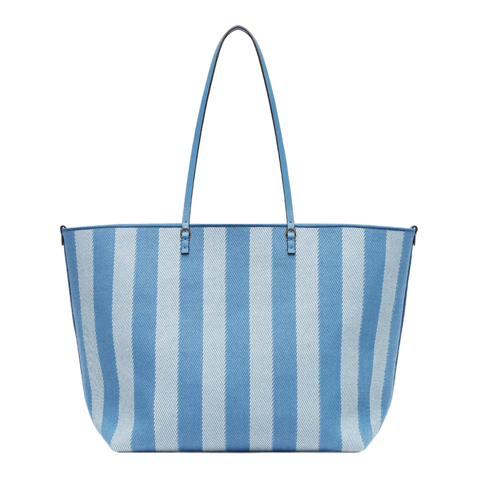 Roll Large Canvas Shopper Bags - Pastel Blue - Image 3