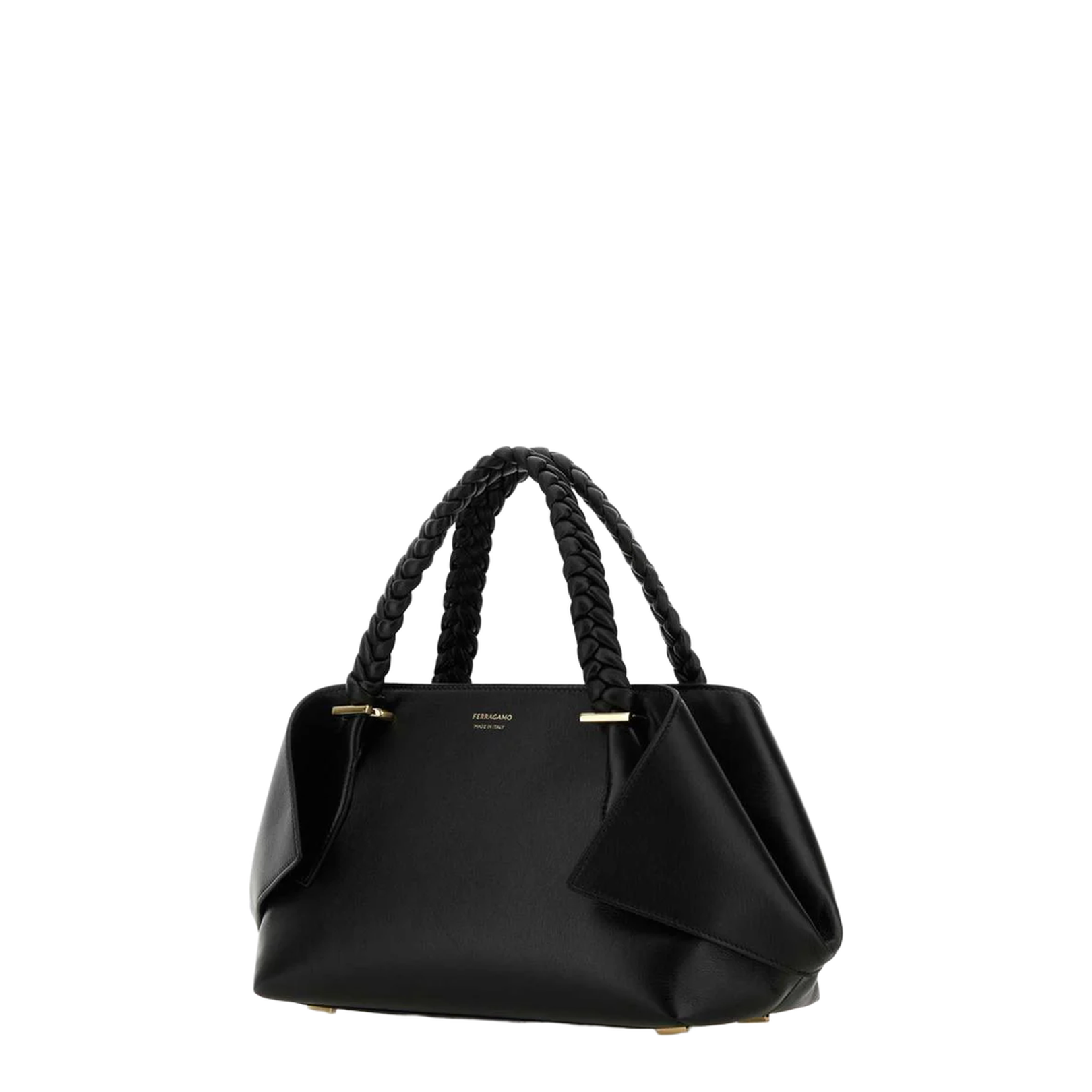 Black Leather Medium Handbag - Image 2