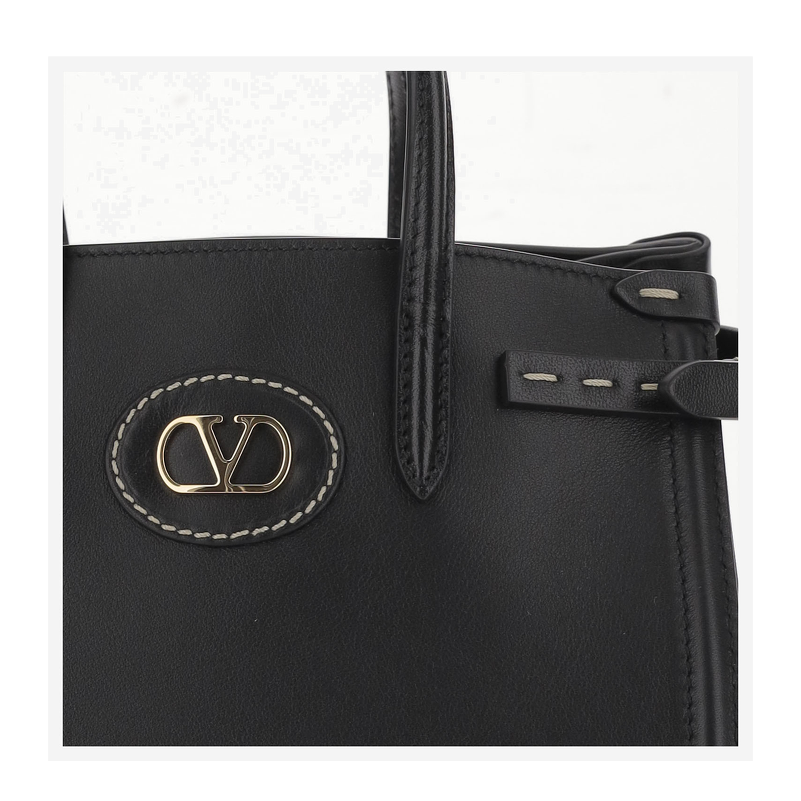 Antibes Medium Calfskin Shopping Bag - Black - Image 5