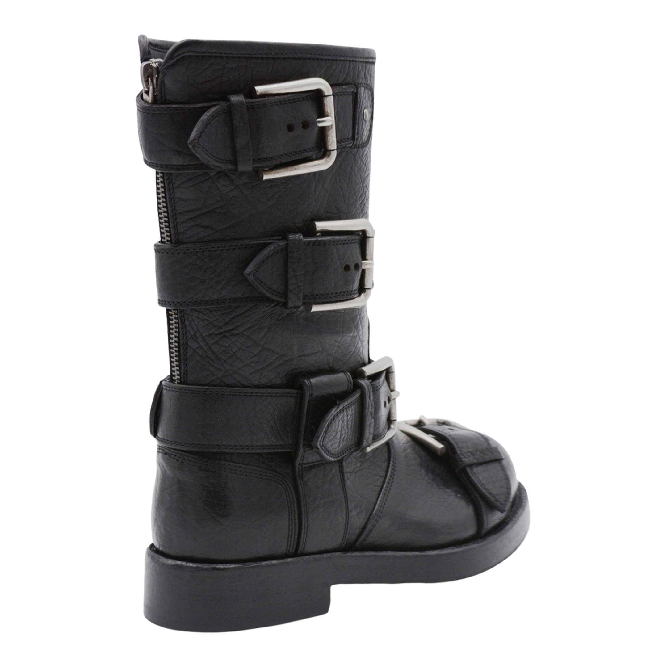 Black leather boots with straps - Image 6