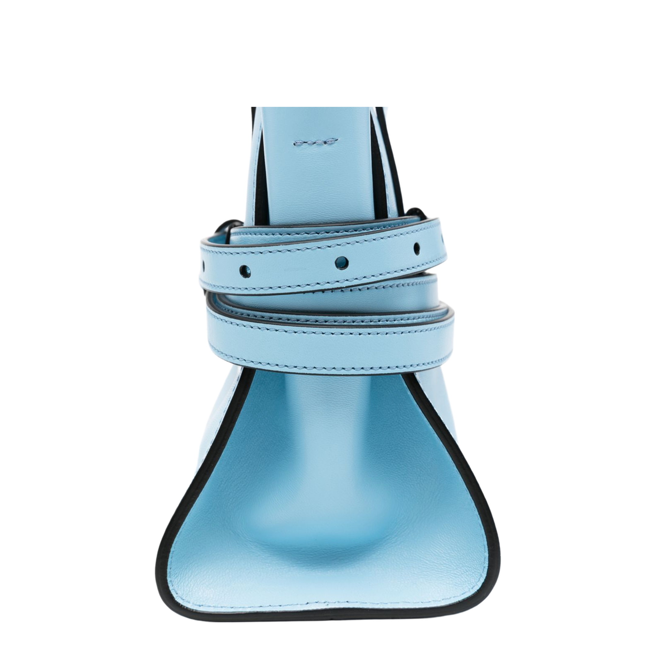 Tie Me Small Calf Leather Tote - Sky Blue - Image 2