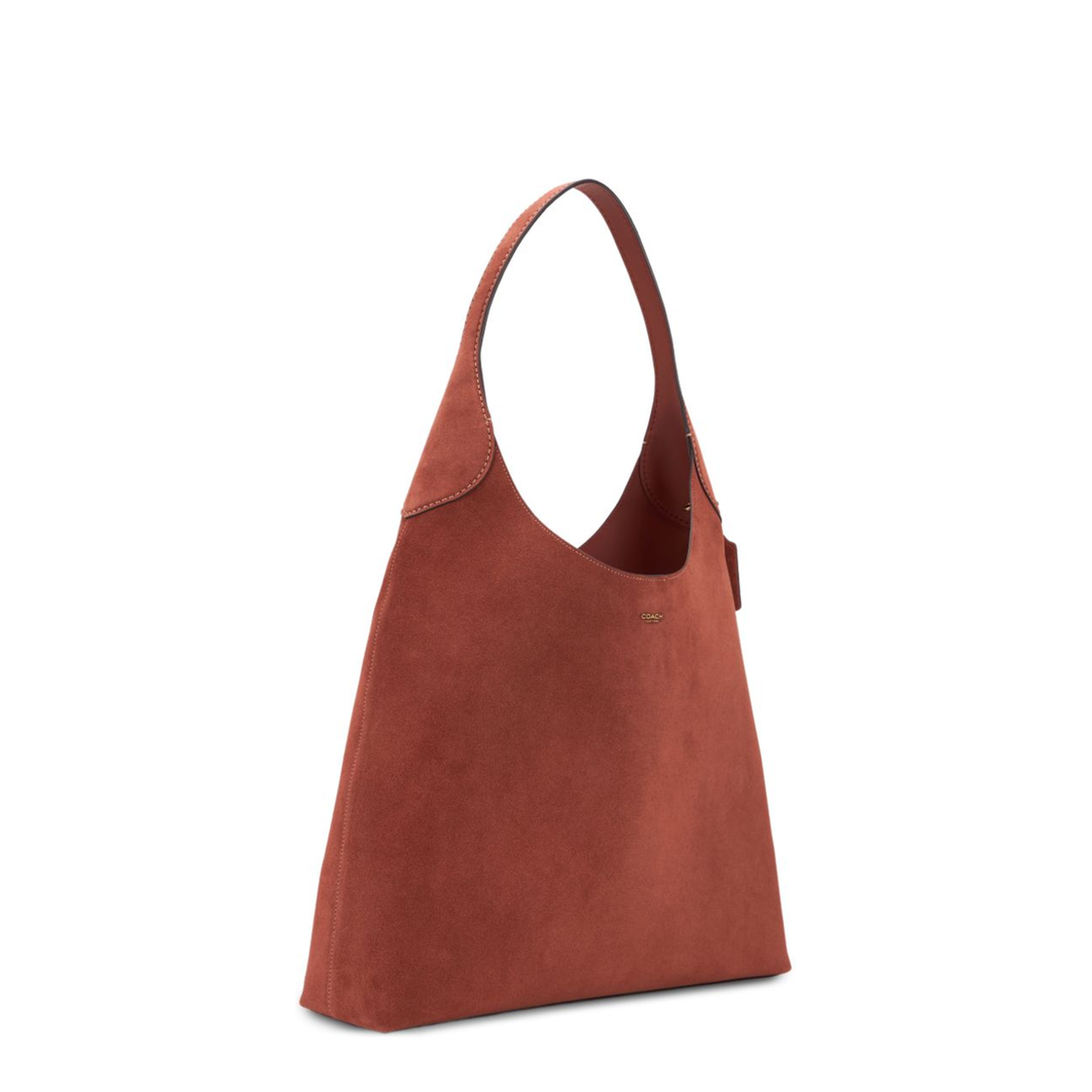 Brooklyn 39 Suede & Grained Leather Shoulder Bag - Brass/Warm Brown - Image 4