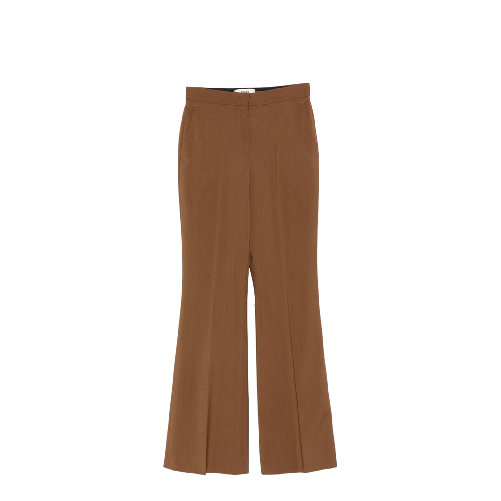 Flare Trousers in Wool and Mohair - Brown - Image 1