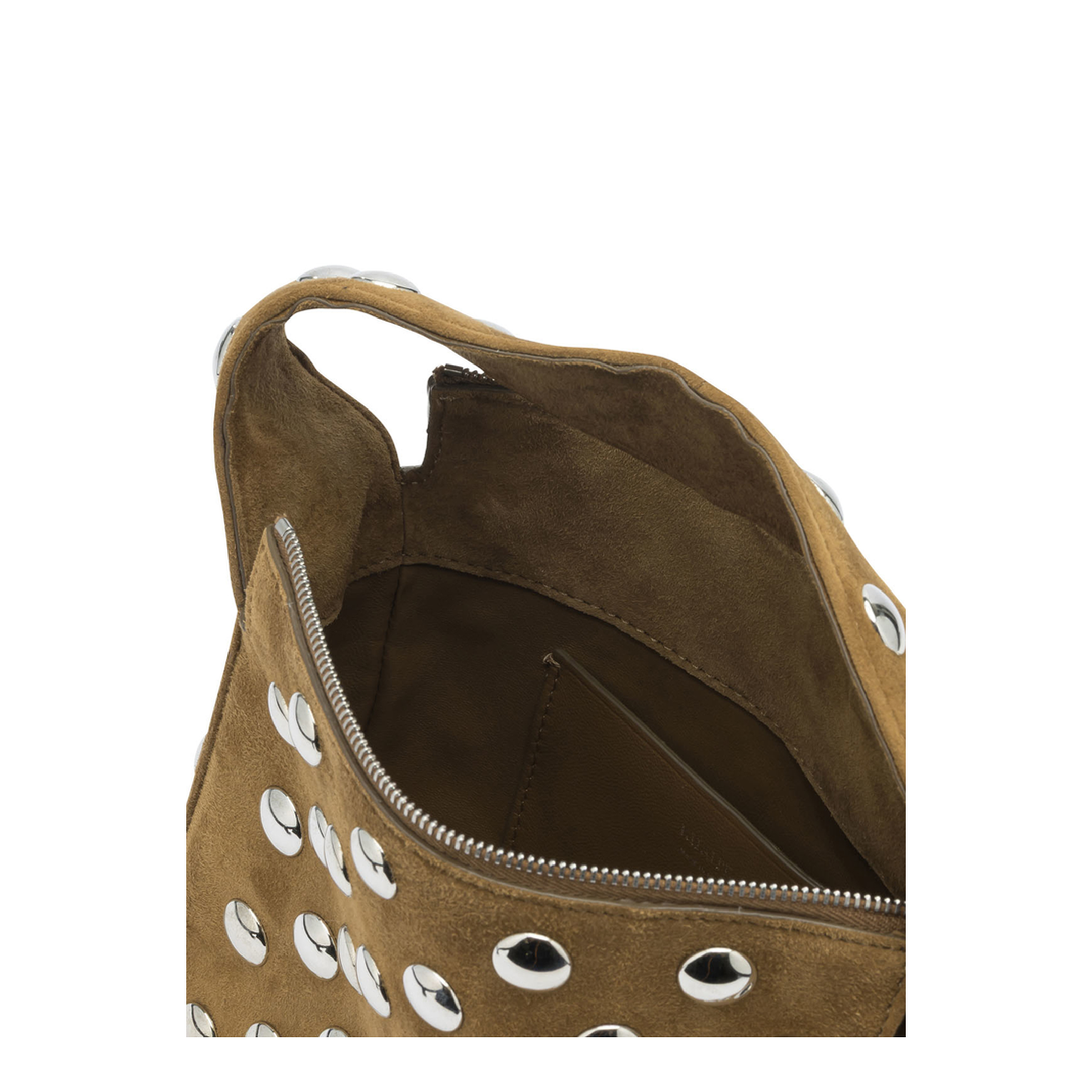Elena Small Calfskin Suede Shoulder Bag - Mud - Image 5