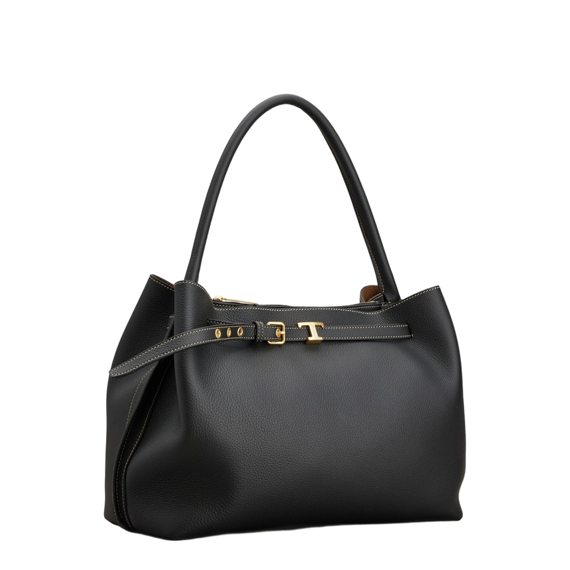 T Timeless Small Calfskin Top-Handle Bag - Black - Image 6