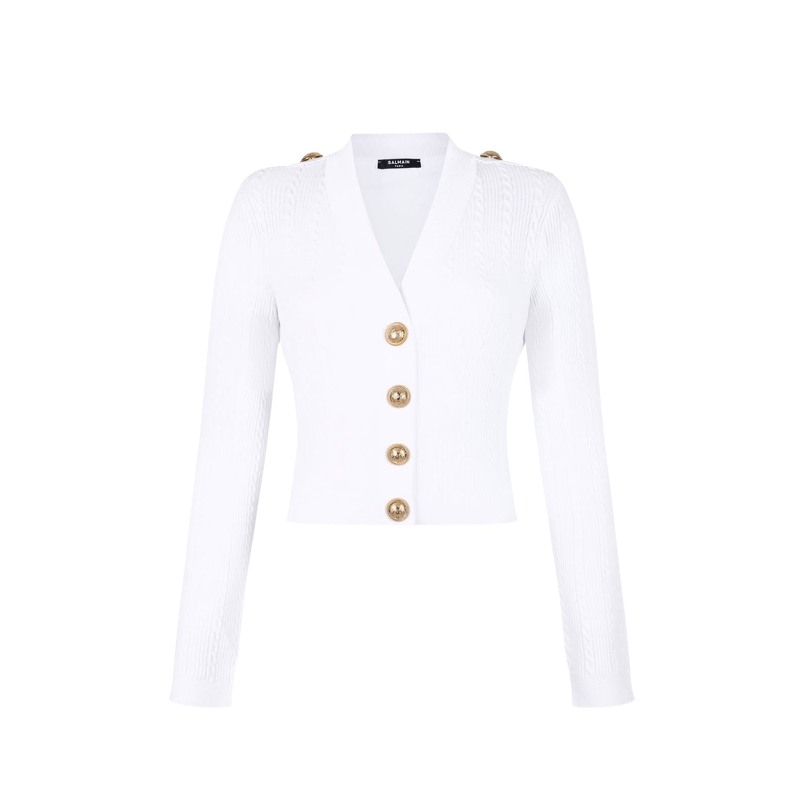 Ribbed And Braided Cardigan - Image 1