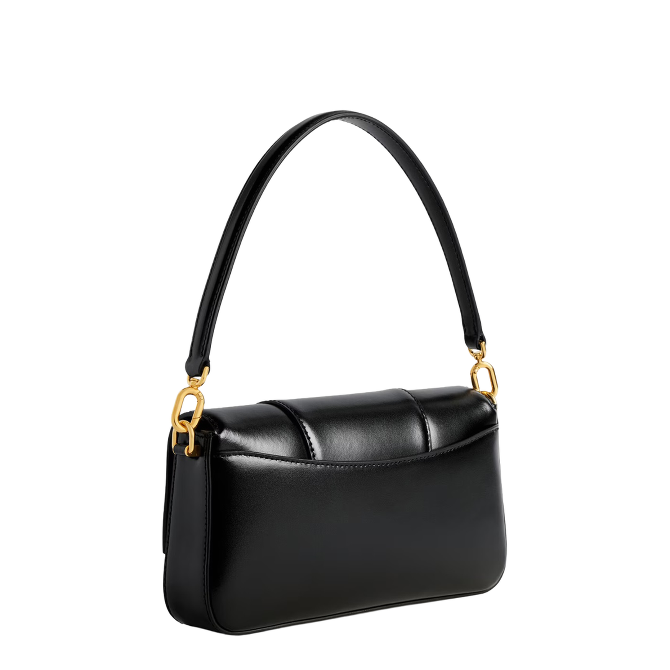 Hourglass Small Calfskin Shoulder Bag - Black - Image 3