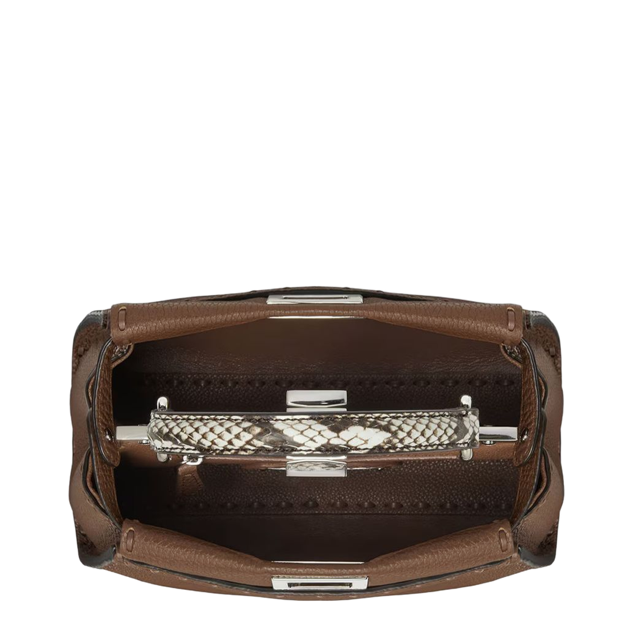 Peekaboo Mini Calfskin Top-Handle Bag - Hazelnut - Image 3