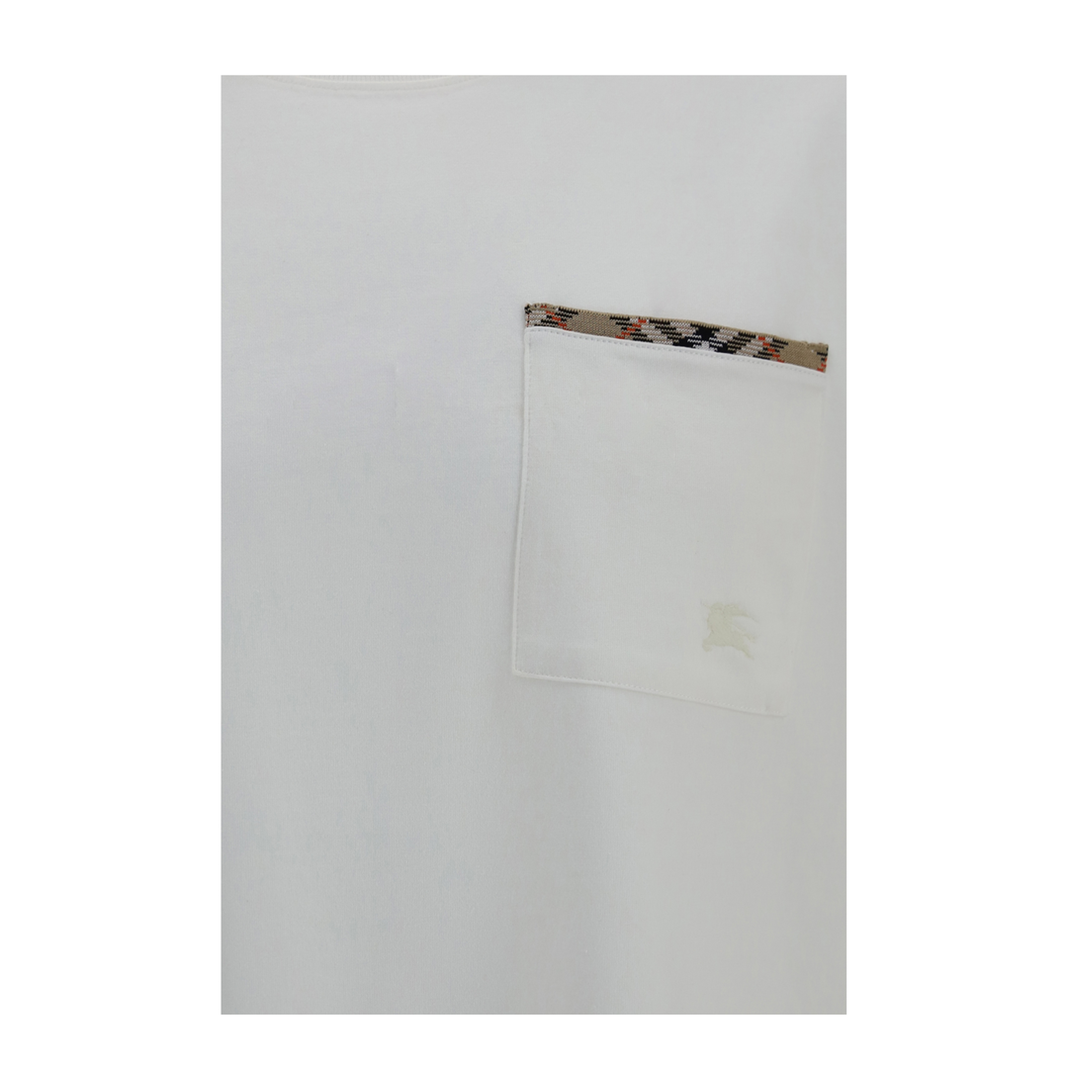 Cotton T-shirt with Check Trims - Image 3