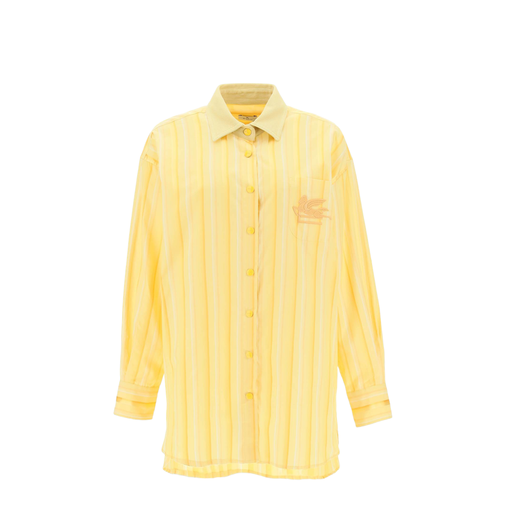 Striped Shirt Dress - Yellow - Image 1