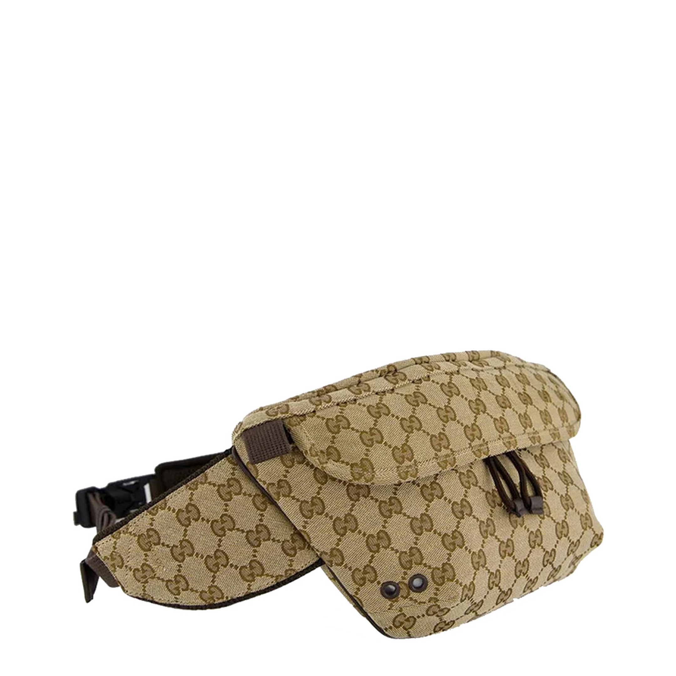 GG Canvas Large Canvas Belt Bag - Beige and Dark Brown - Image 2