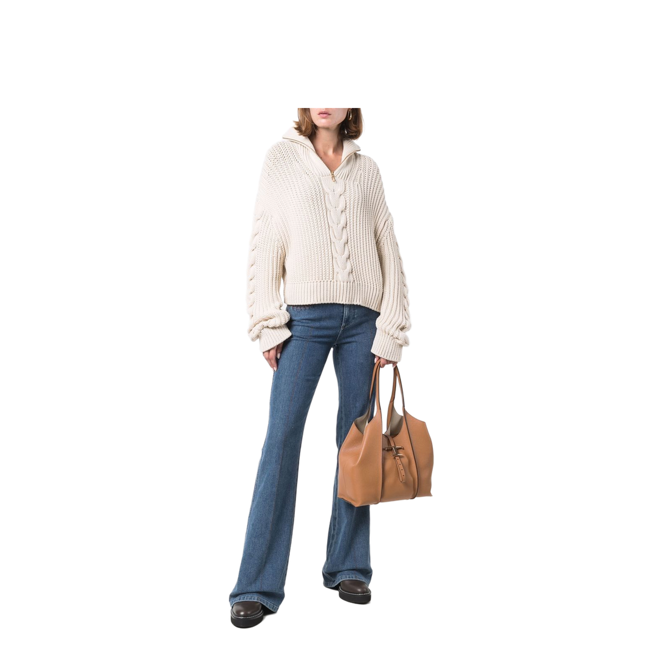 T Timeless Small Hammered Leather Tote Bag - Kenia - Image 4