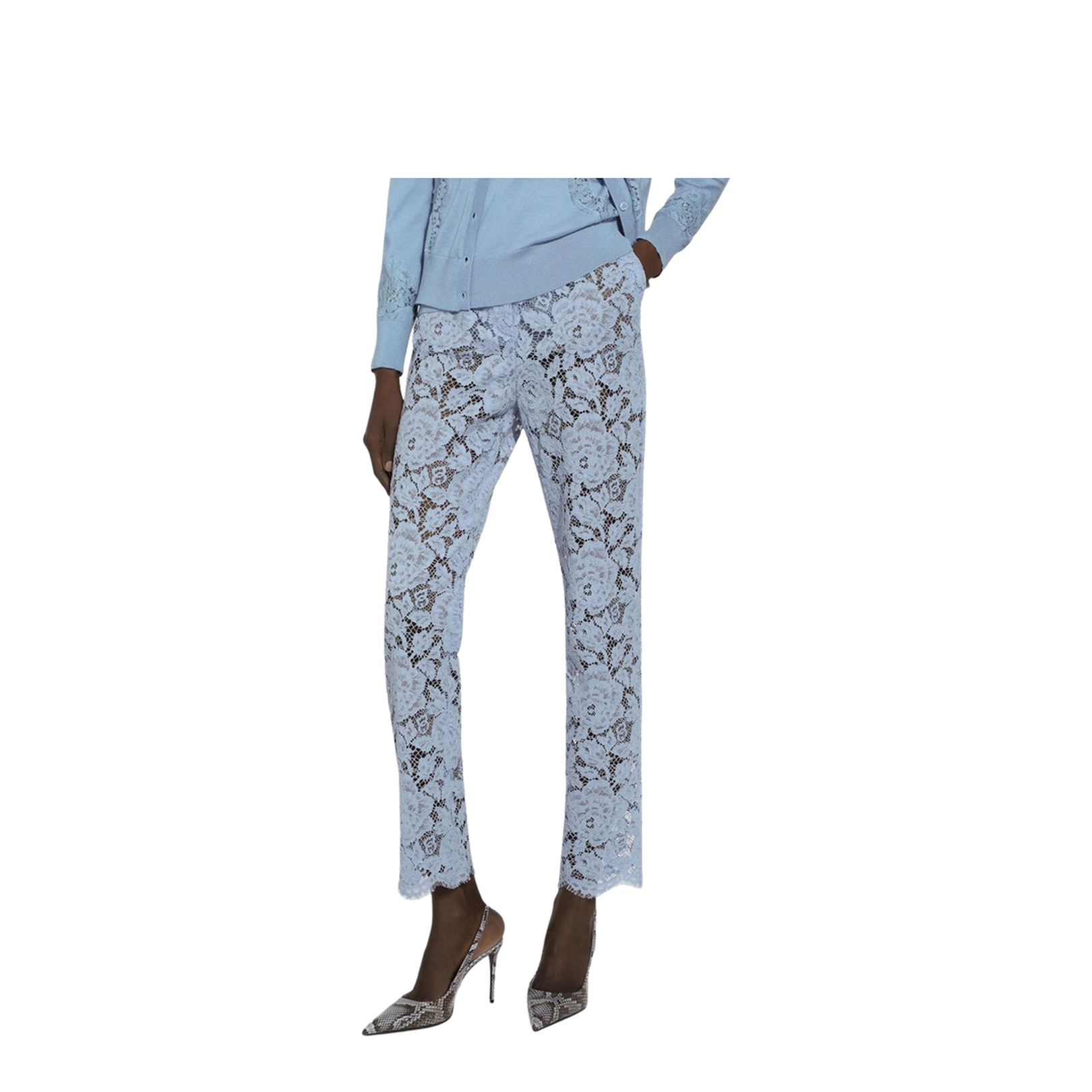 Tailored Floral Cordonetto Lace Pants - Image 5