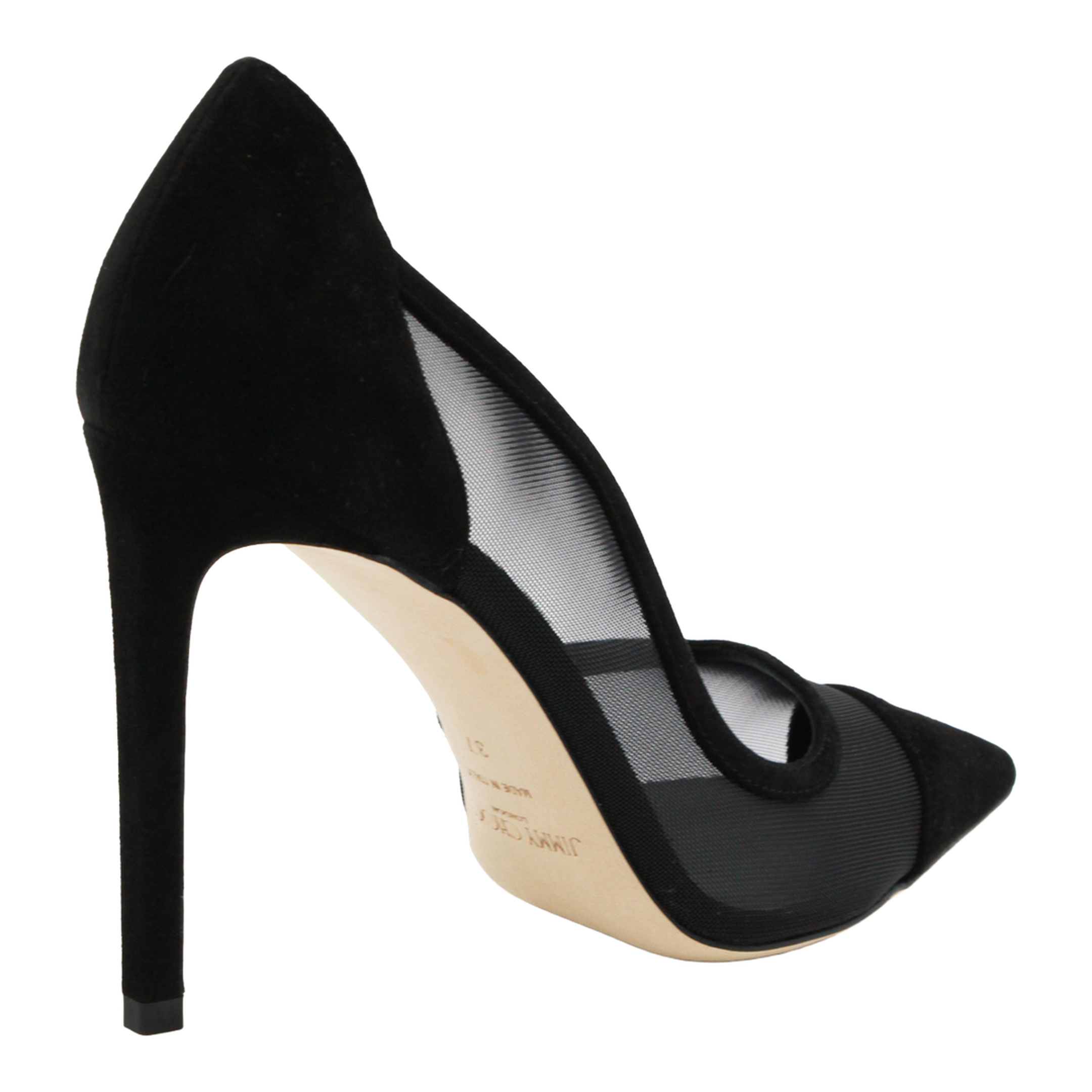 Brigitte 100 Pumps in Black Suede and Mesh - Image 5