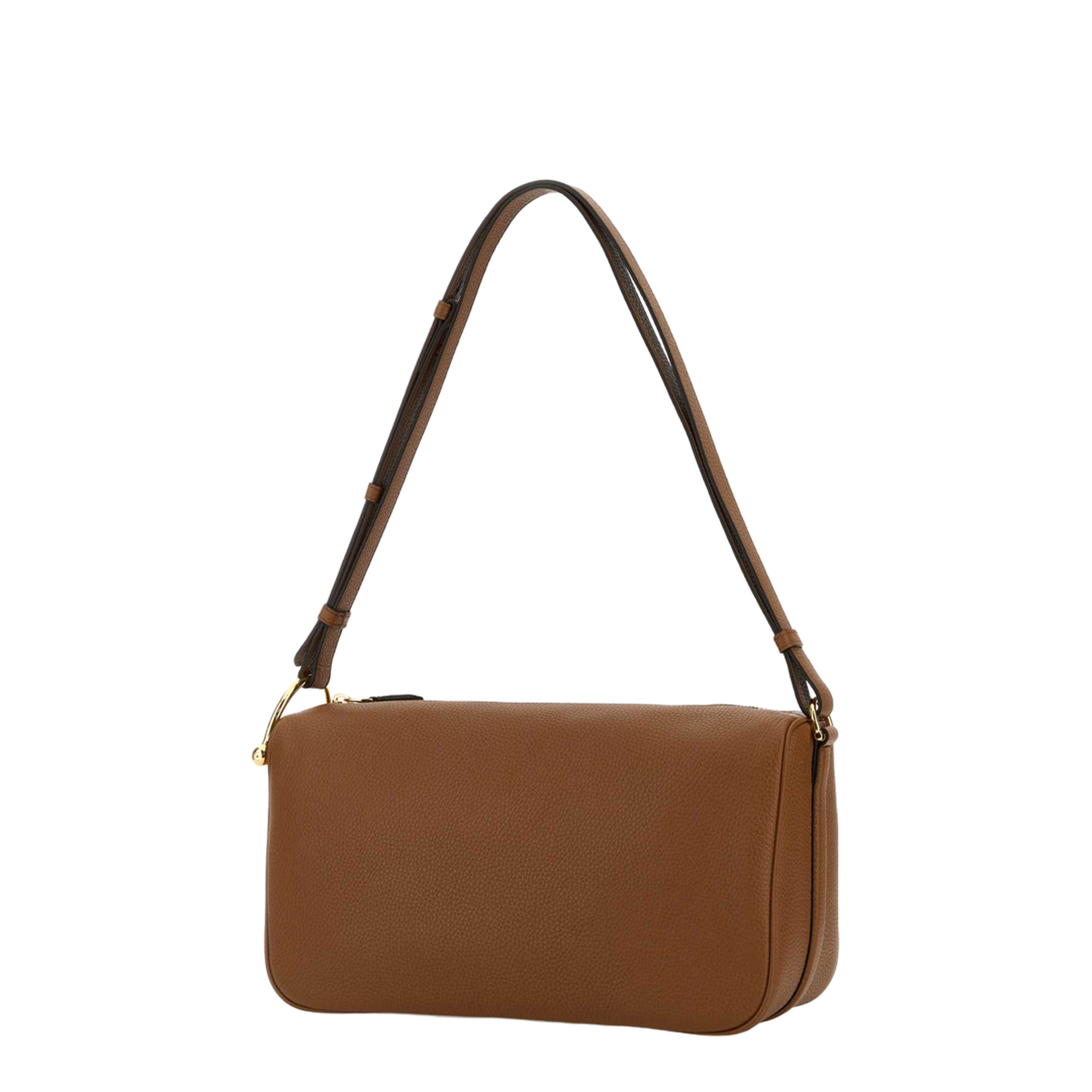 Half Horsebit Medium Grainy Leather Shoulder Bag - Brown Leather - Image 4