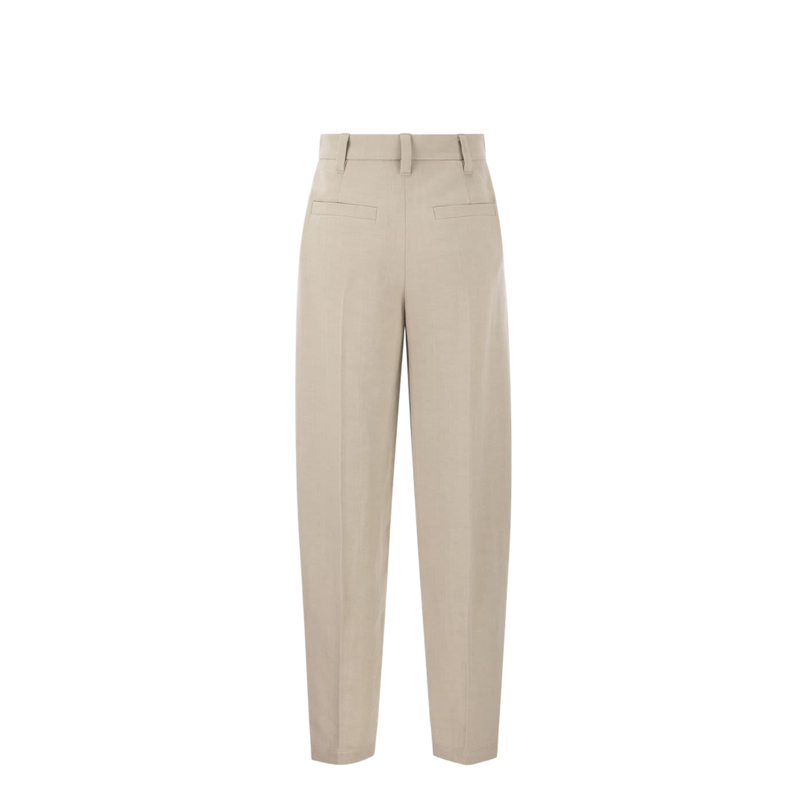 Curved Viscose and Linen Trousers - Image 2