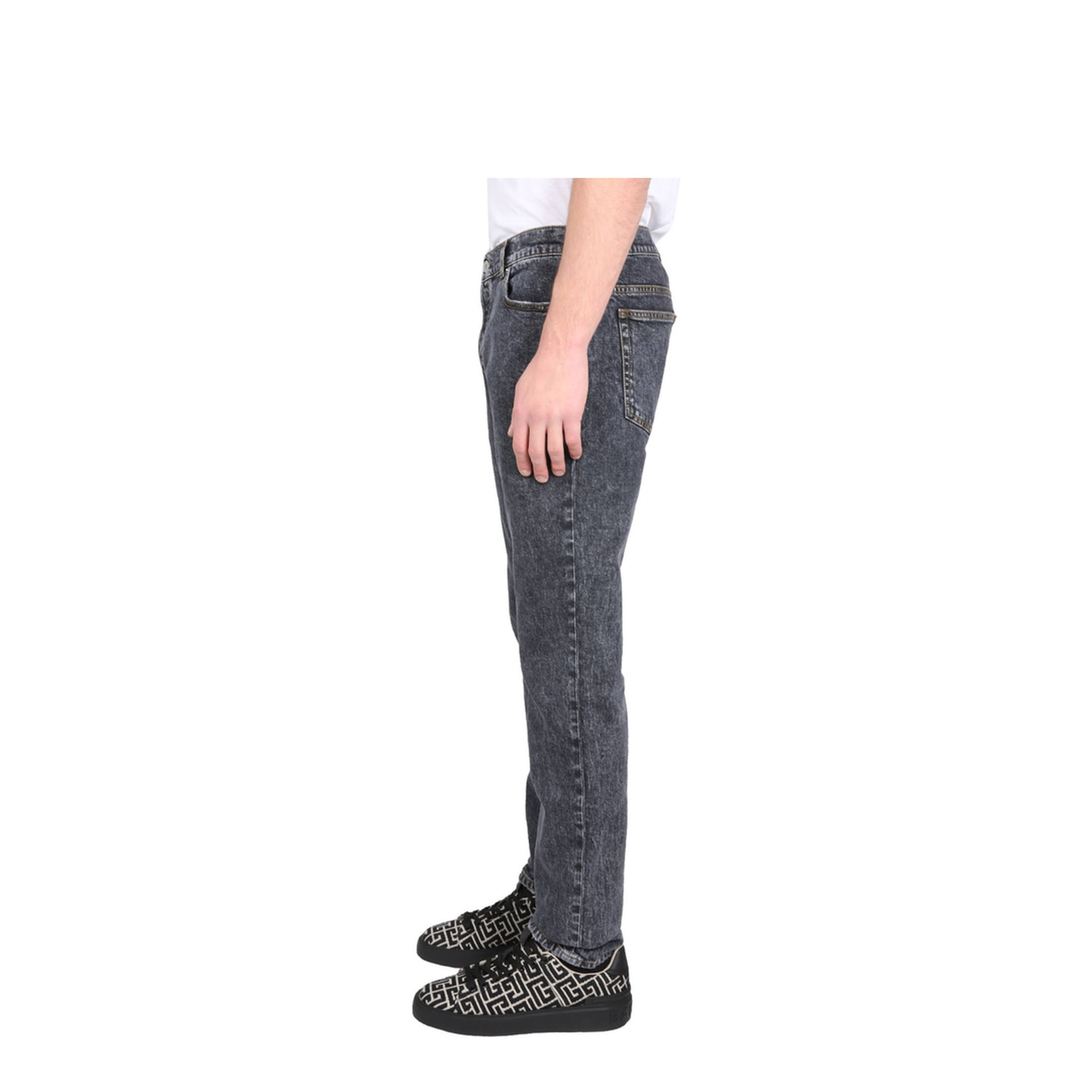 Straight Leg Cotton Jeans with Logo - Image 3