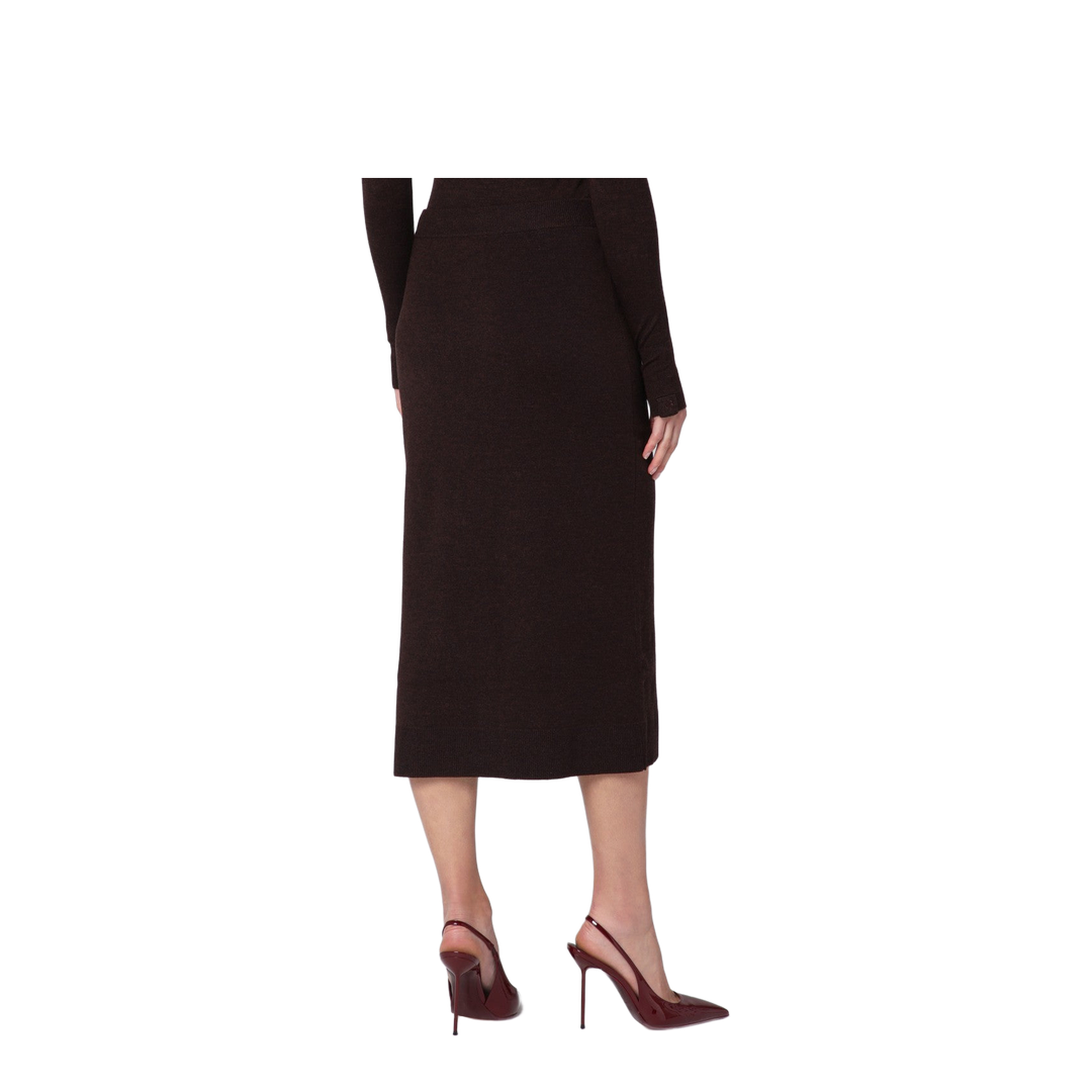 Brown Midi Skirt in Wool Blend - Image 2