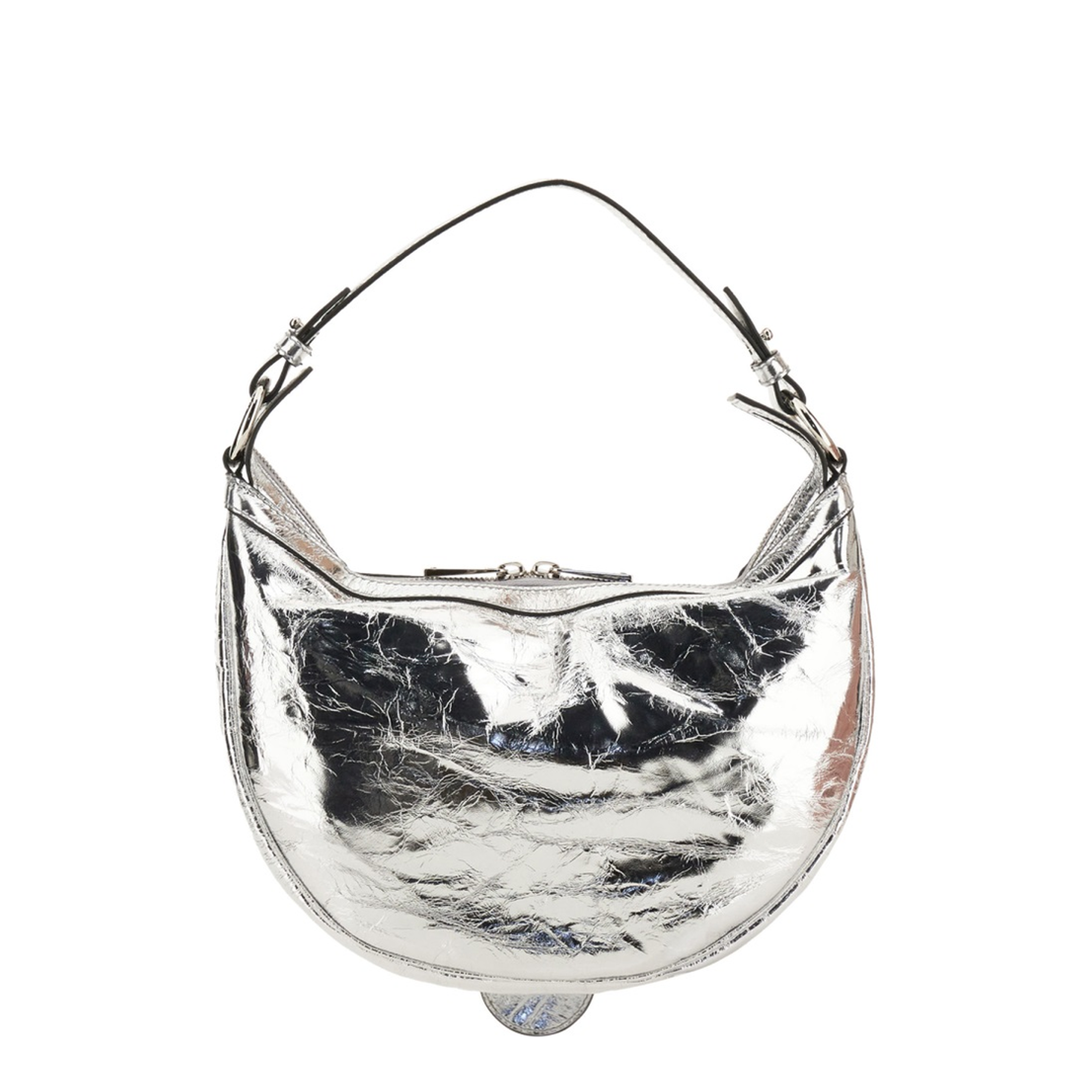 Repeat Small Calfskin Hobo Bag - Silver - Image 3