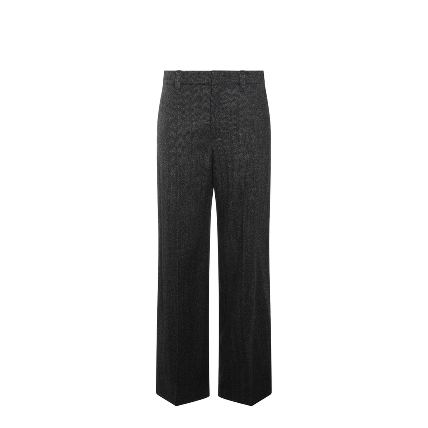 Loose Sartorial Chevron Carded Techno Wool Trousers - Image 1