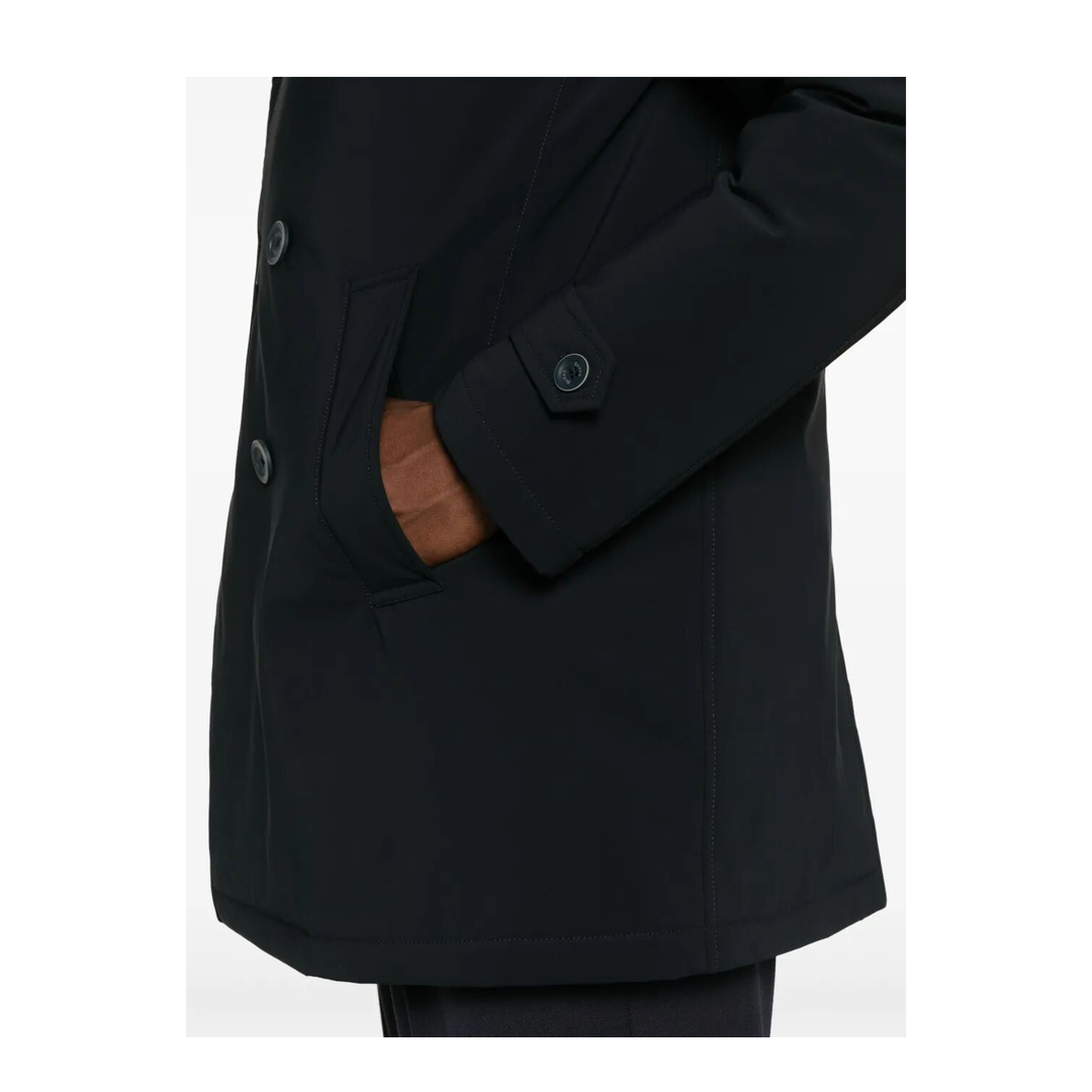 Double-Breasted Nylon Down Jacket - Image 5
