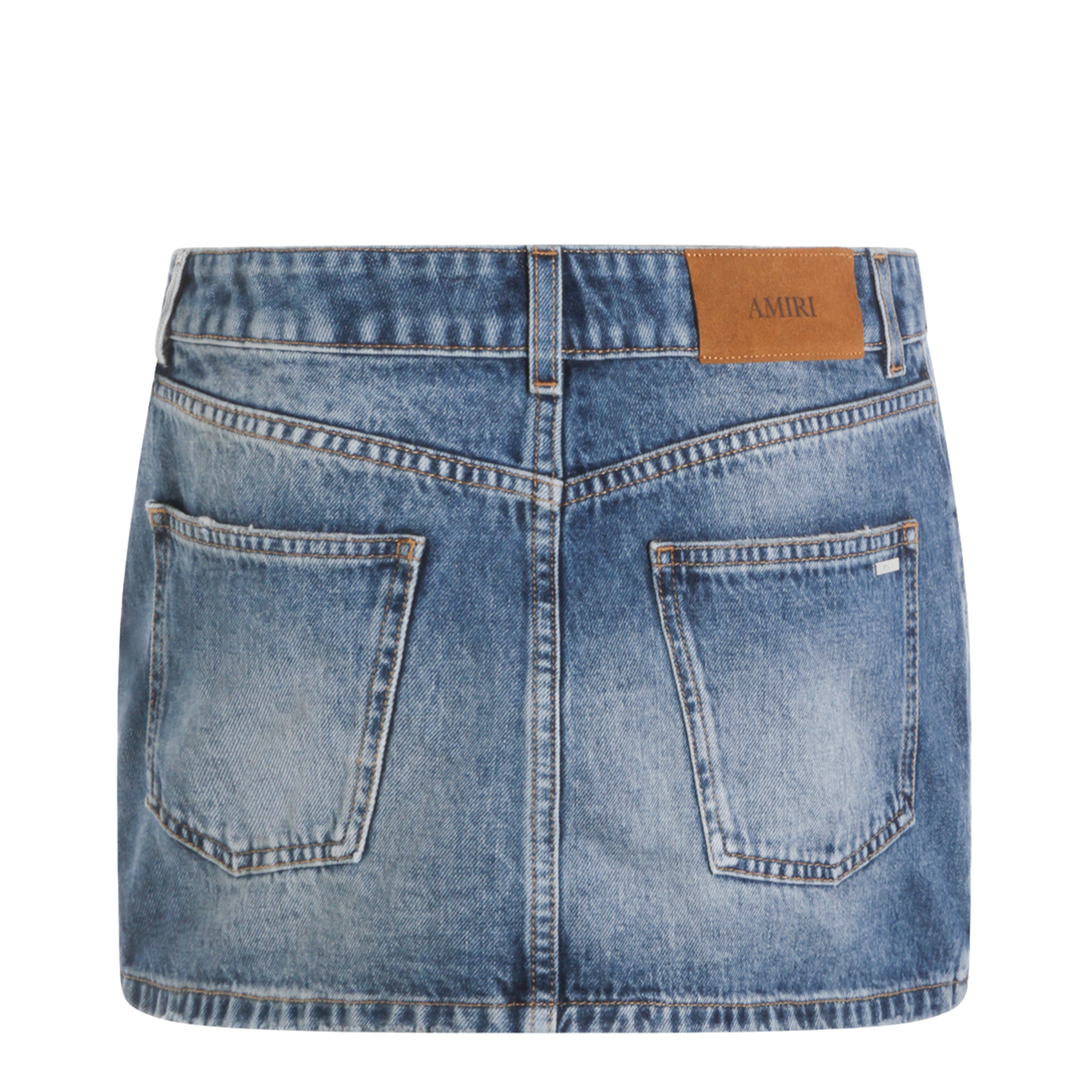 Blue Cotton Denim Skirt - Image 3