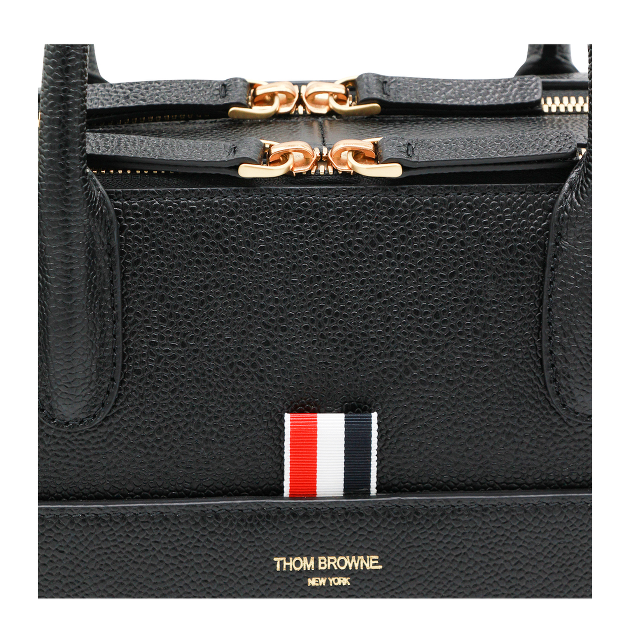 Black Double Brass Zipper Bag - Image 7