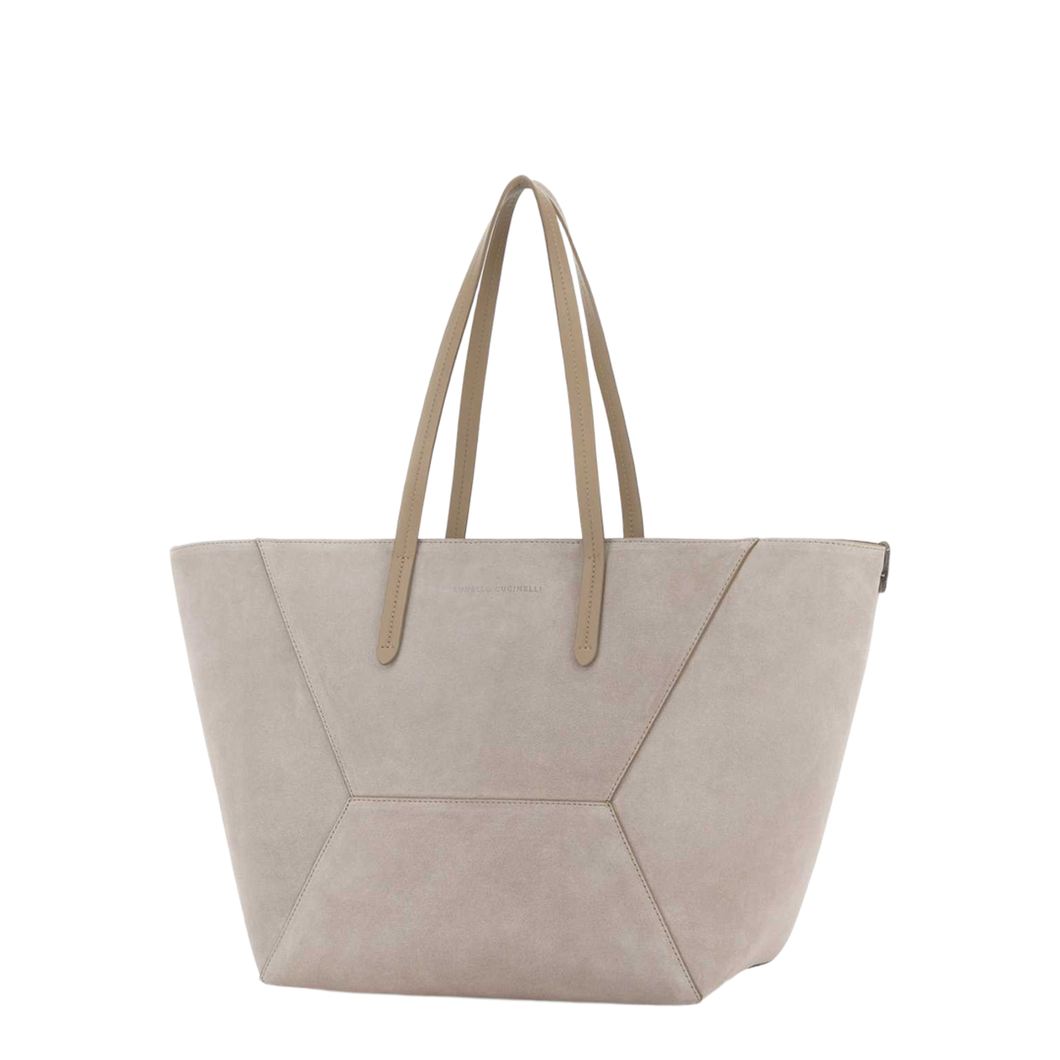 Suede Shopper Bag - Dove Grey - Image 2
