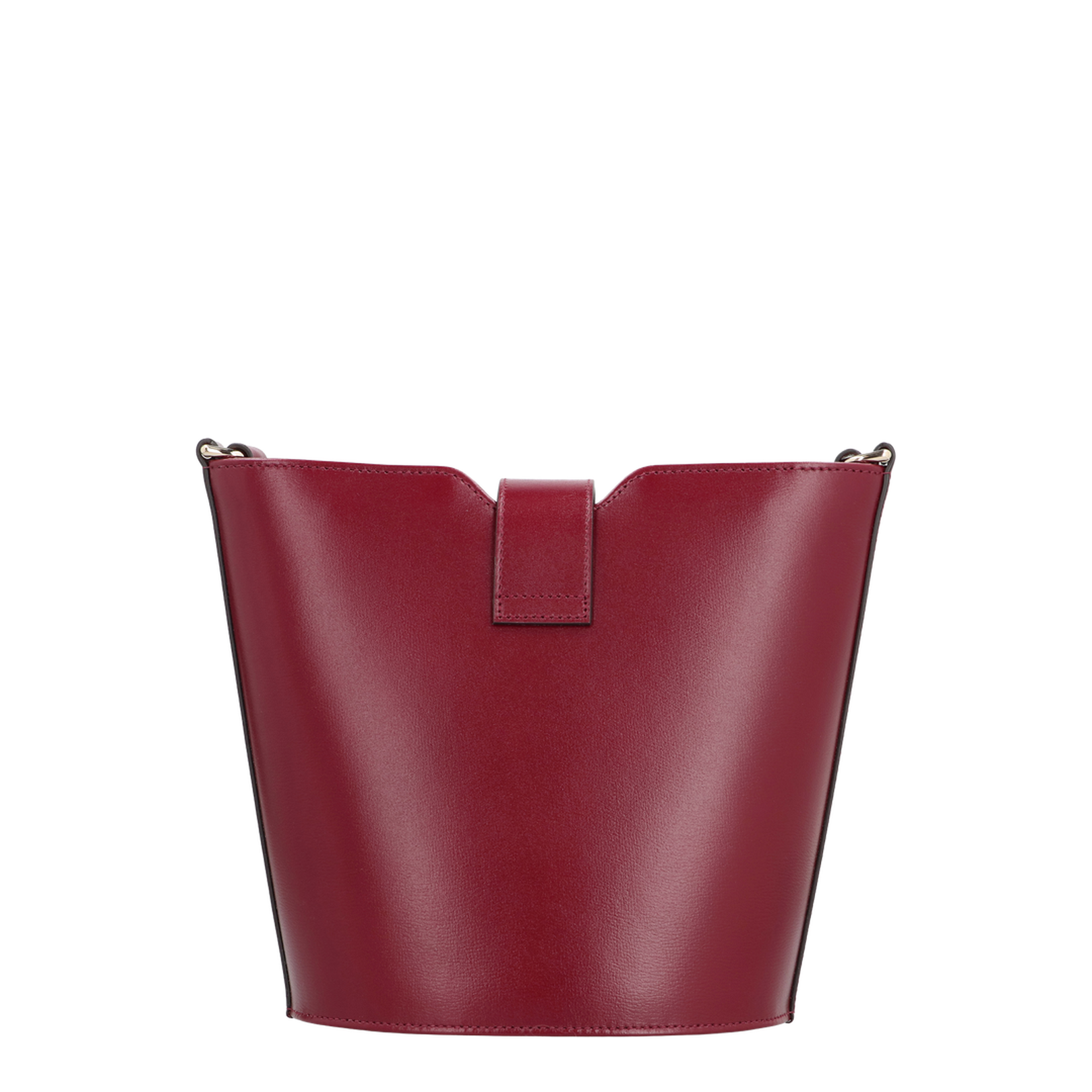 Mini Leather Bucket Shoulder Bag - Rosso Ancora - Image 3