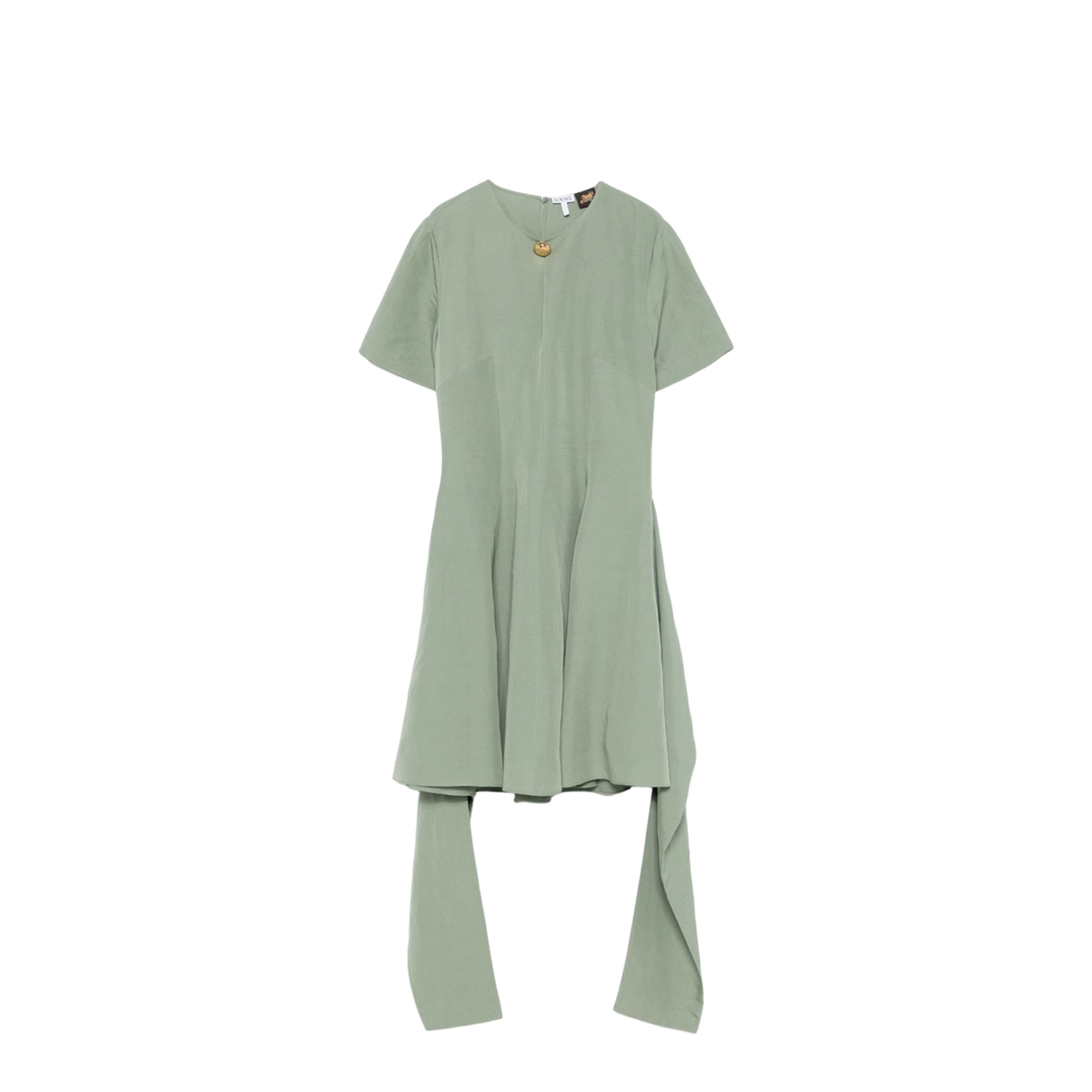 Pebble Dress in Viscose and Linen - Green - Image 1