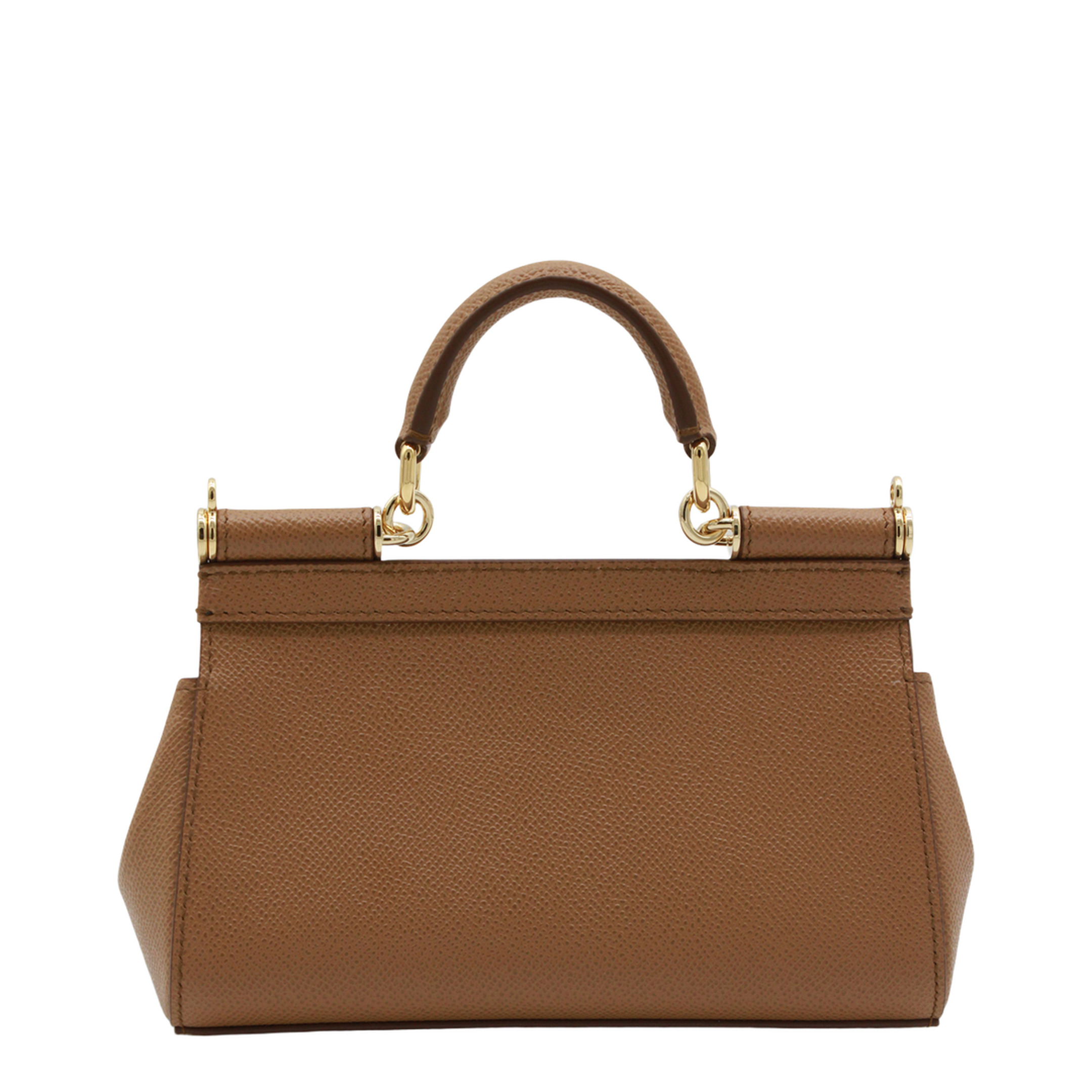 Sicily Mini Calfskin Top Handle Bag - Brown - Image 6