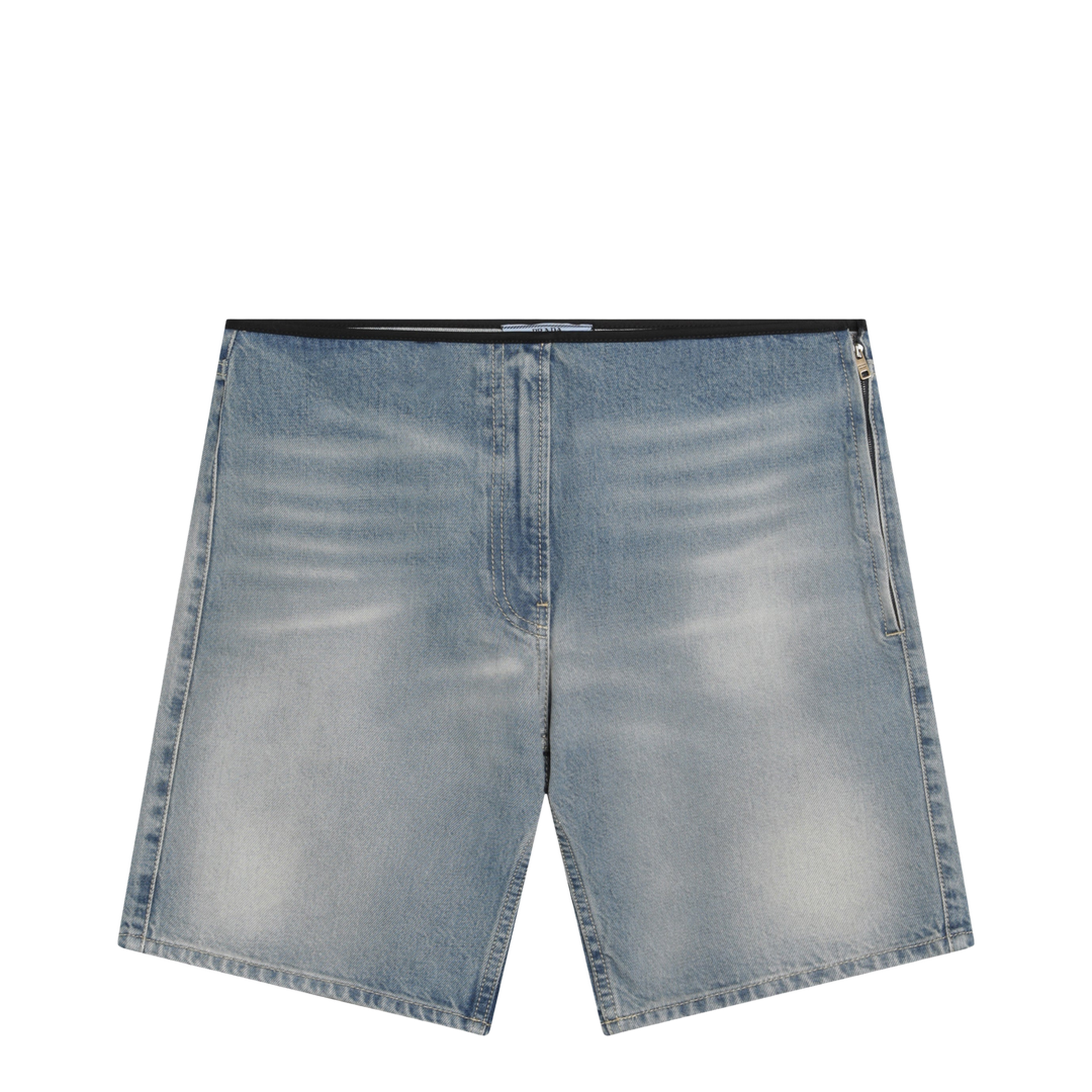 Blue Shorts With A Washed Effect - Image 1