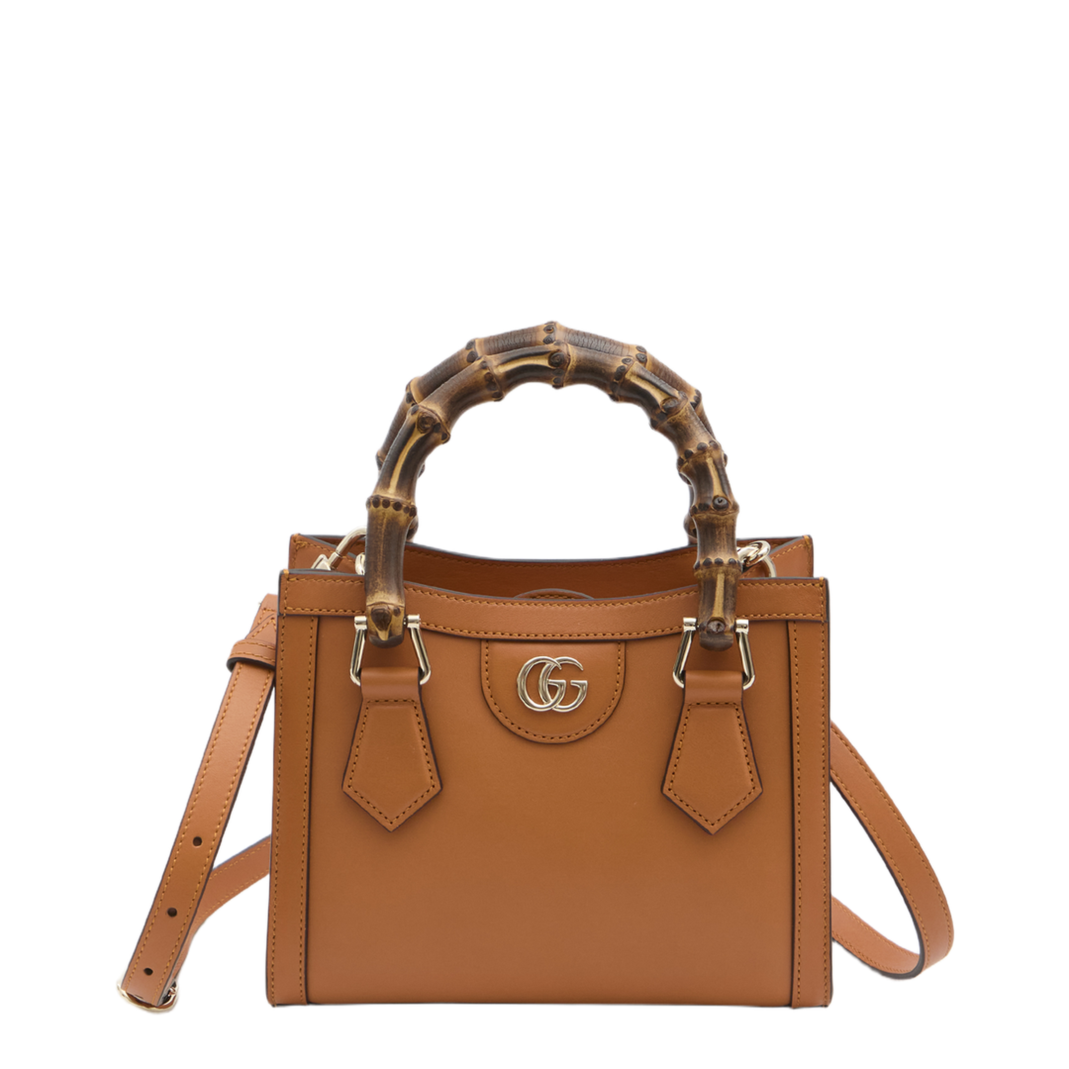 Diana Small Leather Tote Bag - Orange - Image 1