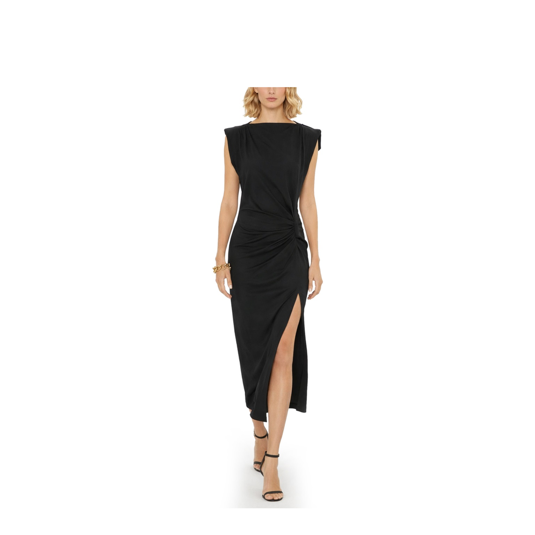 Long Black Nadela Jersey Dress - Image 2
