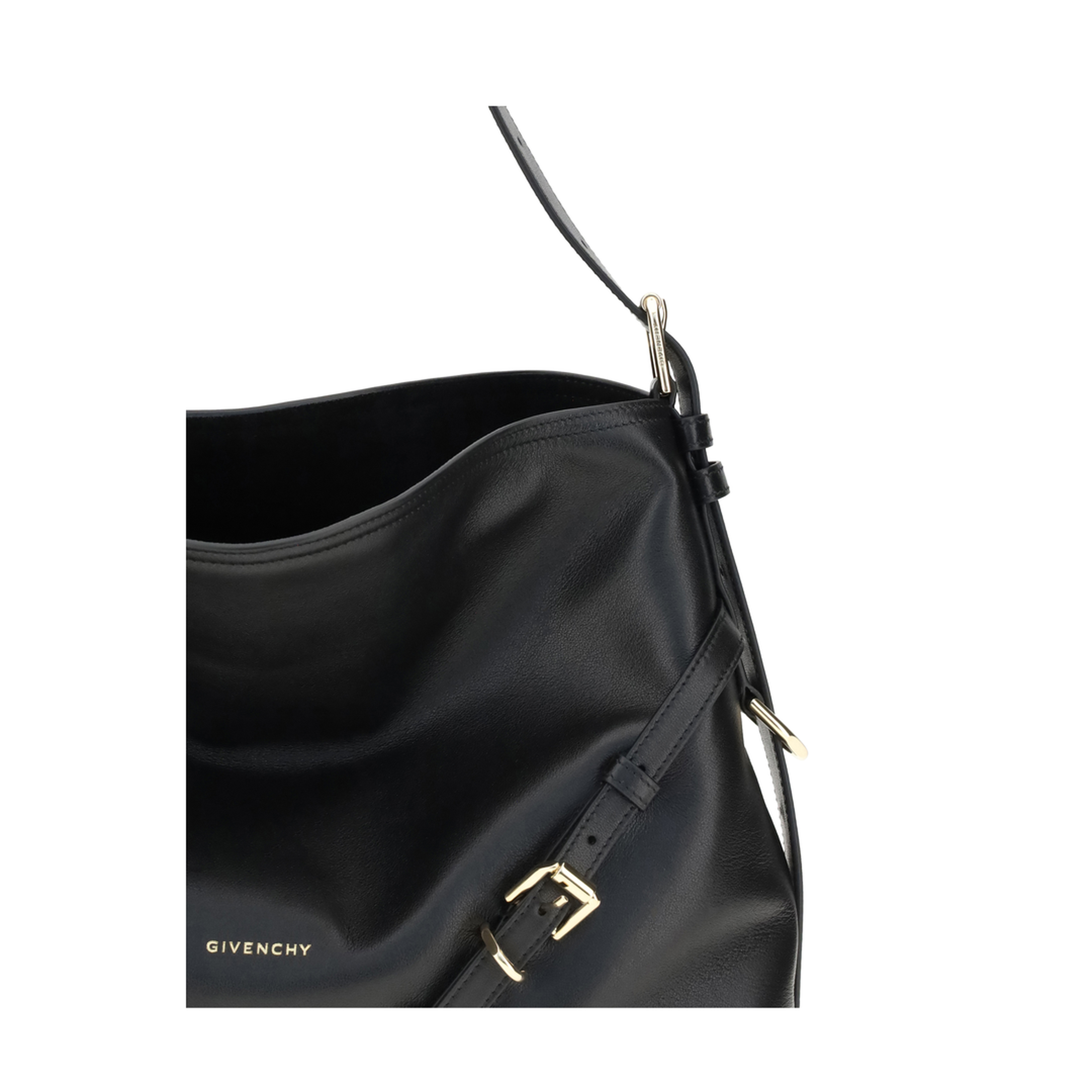 Voyou Medium Calfskin Shoulder Bag - Black - Image 4