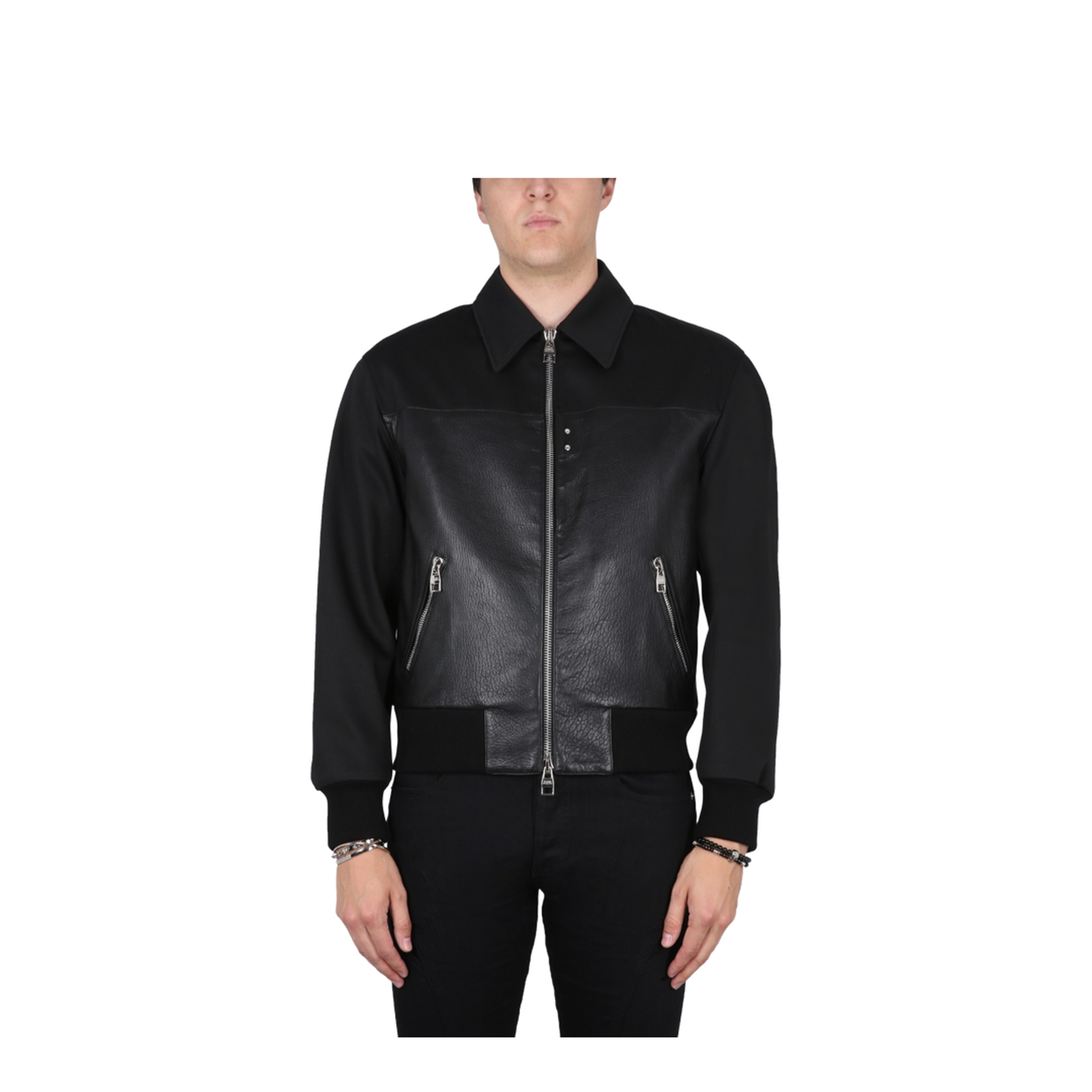 Leather Bomber Jacket - Image 1